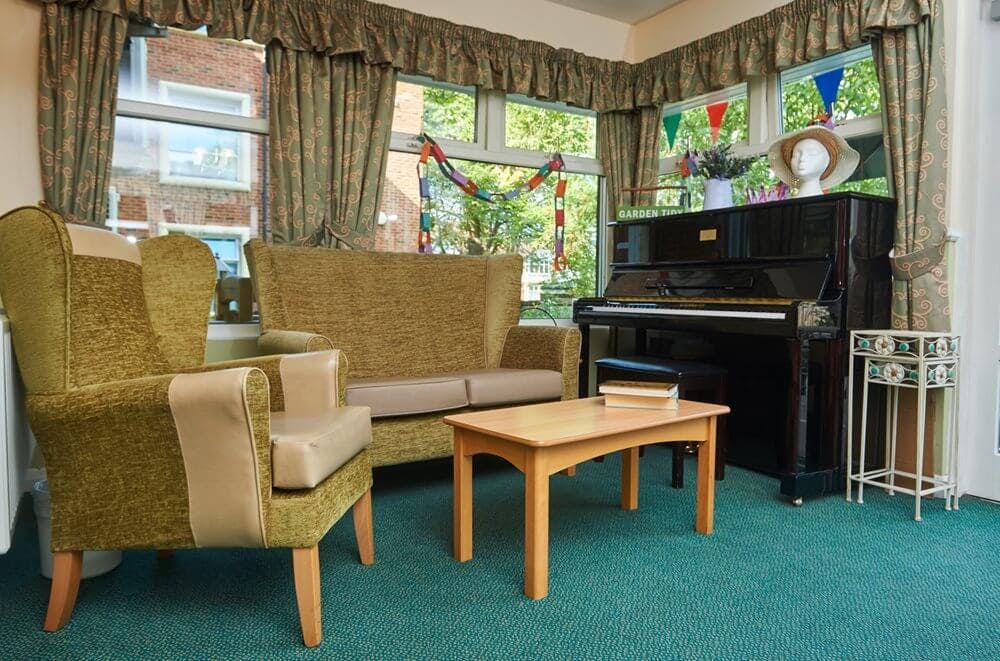 Lounge of Greville House care home in Richmond, London
