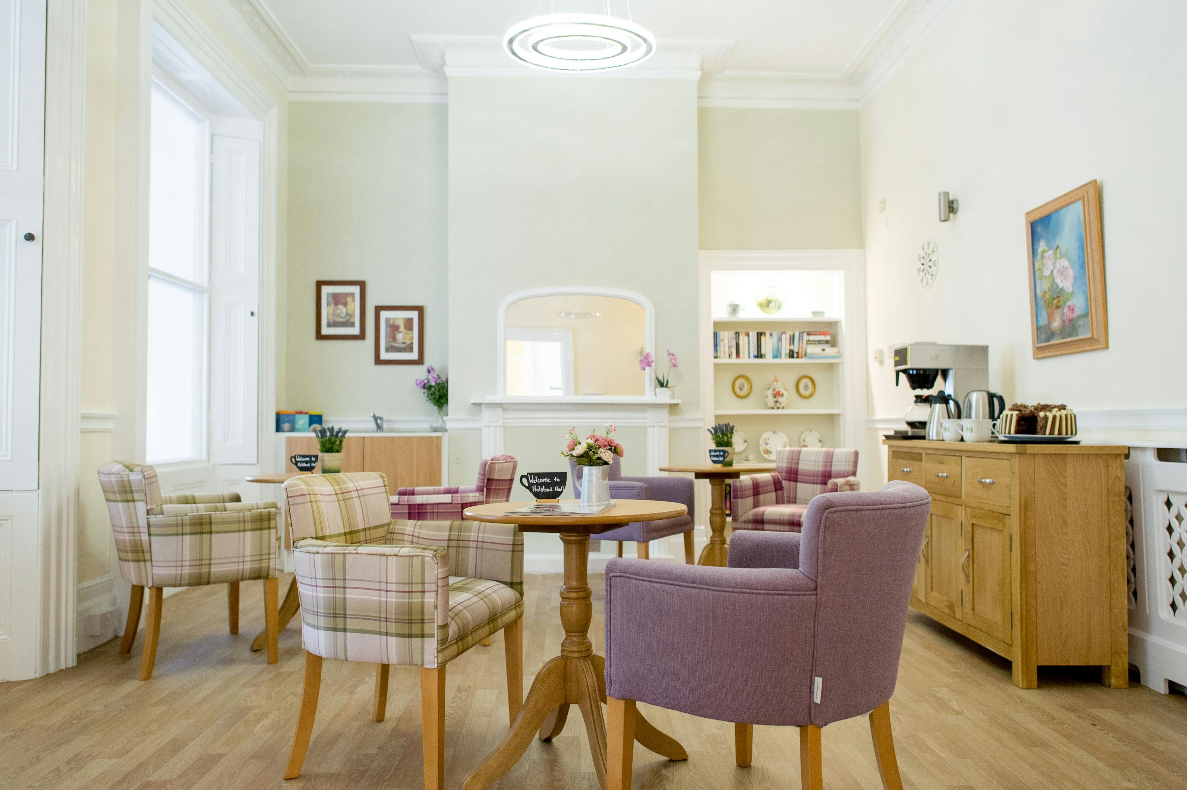 Dining room of Halstead Hall care home in Braintree, Essex