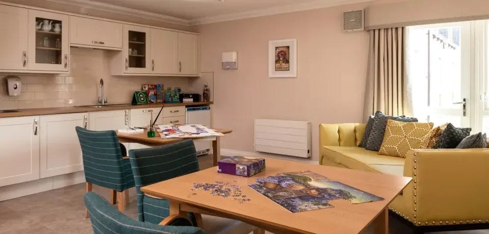 Activity room of Greenhill Manor care home in Merthyr Tydfil, Wales