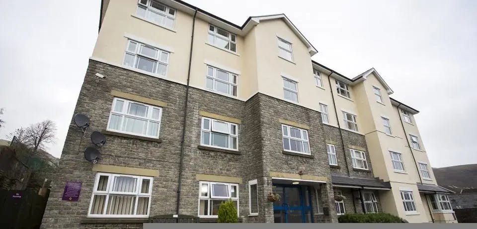 Exterior of Ty Porth care home in Porth, Wales