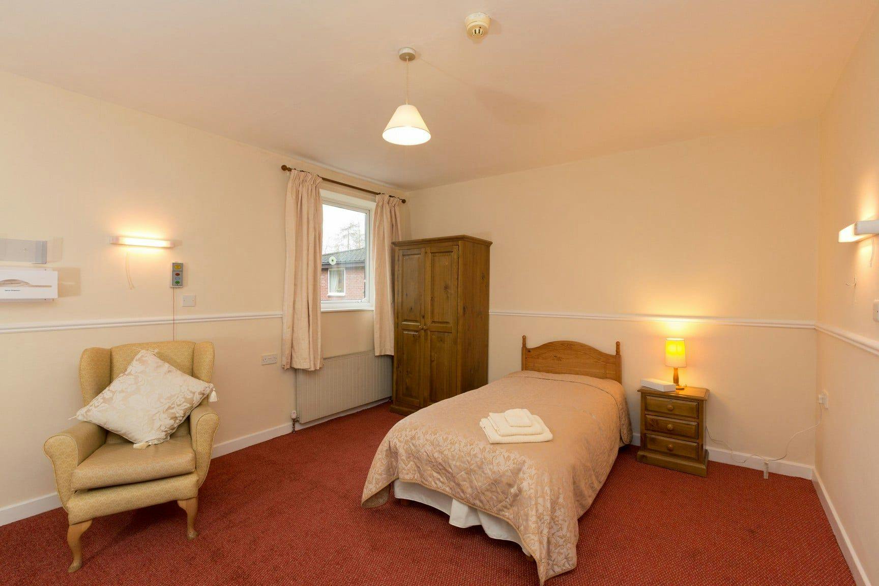 Bedroom at Hatton Court Care Home in Telford, Shropshire