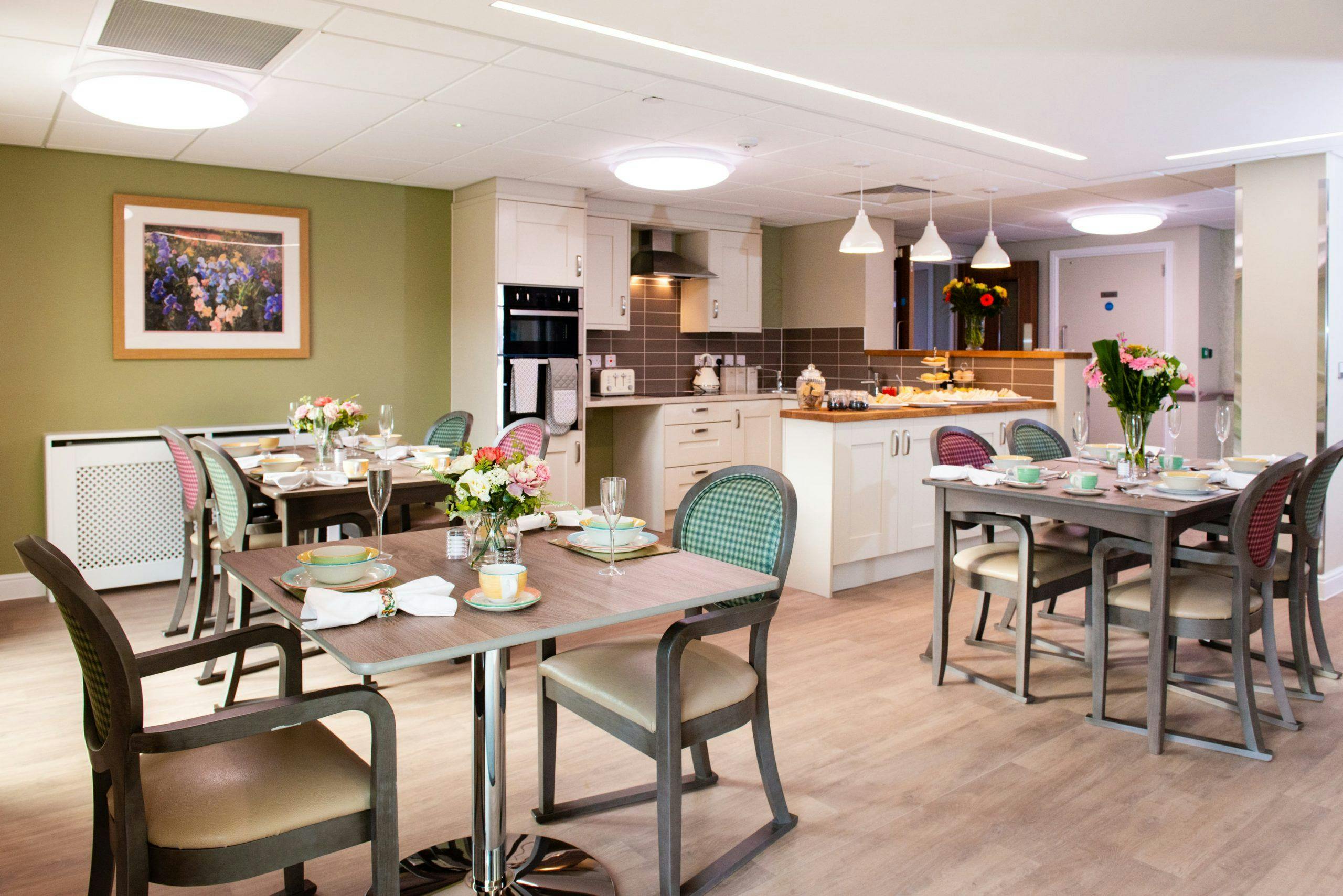 Dining area of Heanor Park Care Home in Ripley, Derbyshire