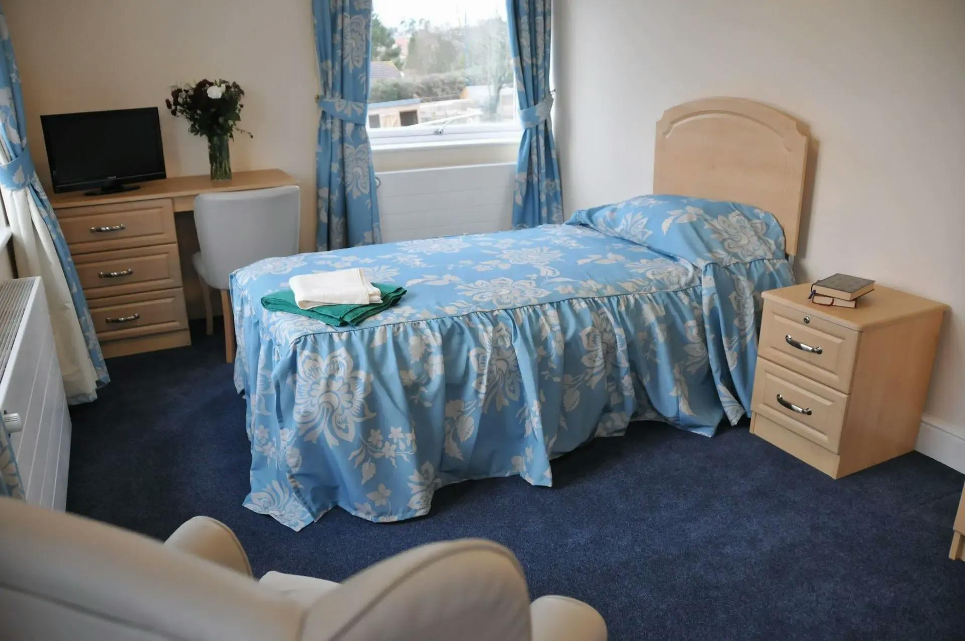 Bedroom at Heffle Court Care Home in Heathfield, Wealden