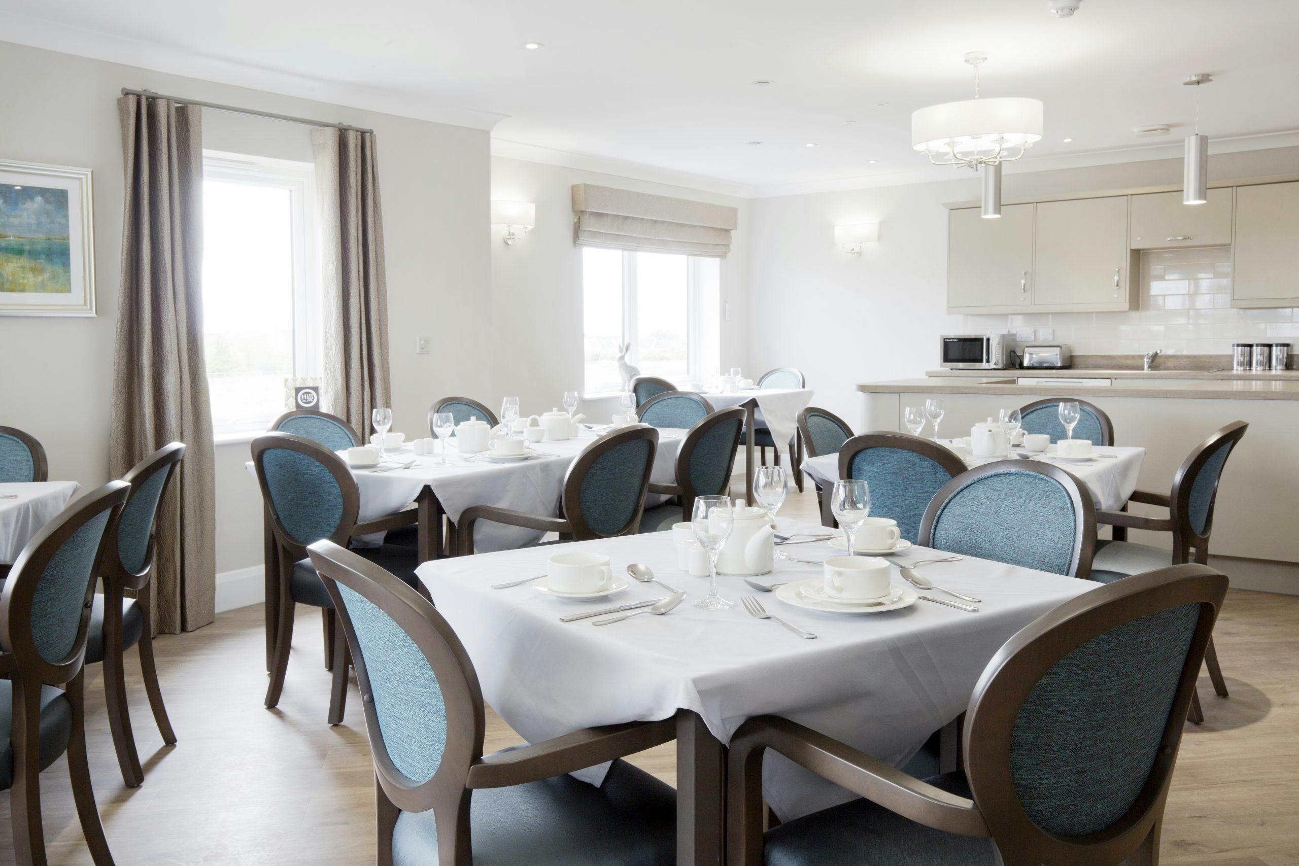 Dining are at Henley House Care Home, Ipswich, Suffolk