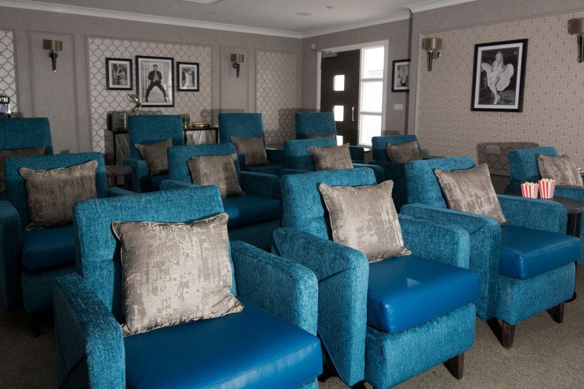 Cinema room at Henley House Care Home, Ipswich, Suffolk