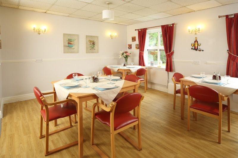 Dining Area of Hollins Park Care Home in Macclesfield, Cheshire East