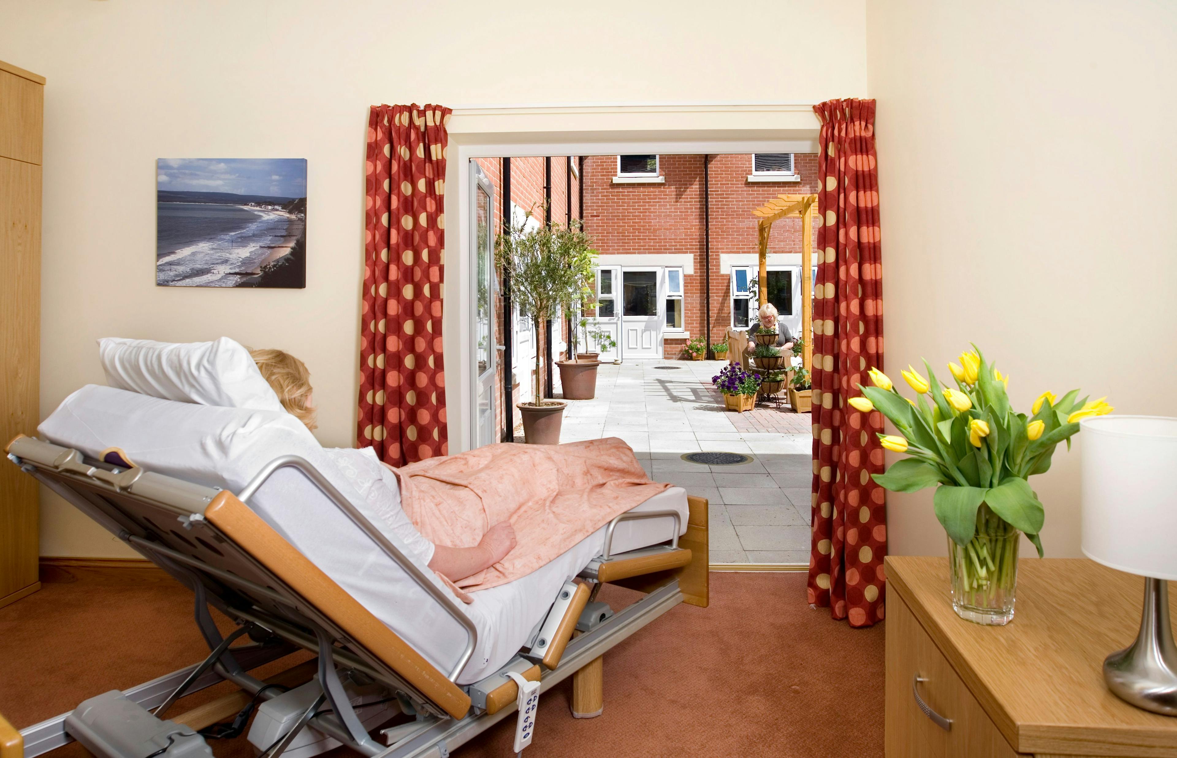 Bedroom of Branksome Park care home in Poole, Dorset