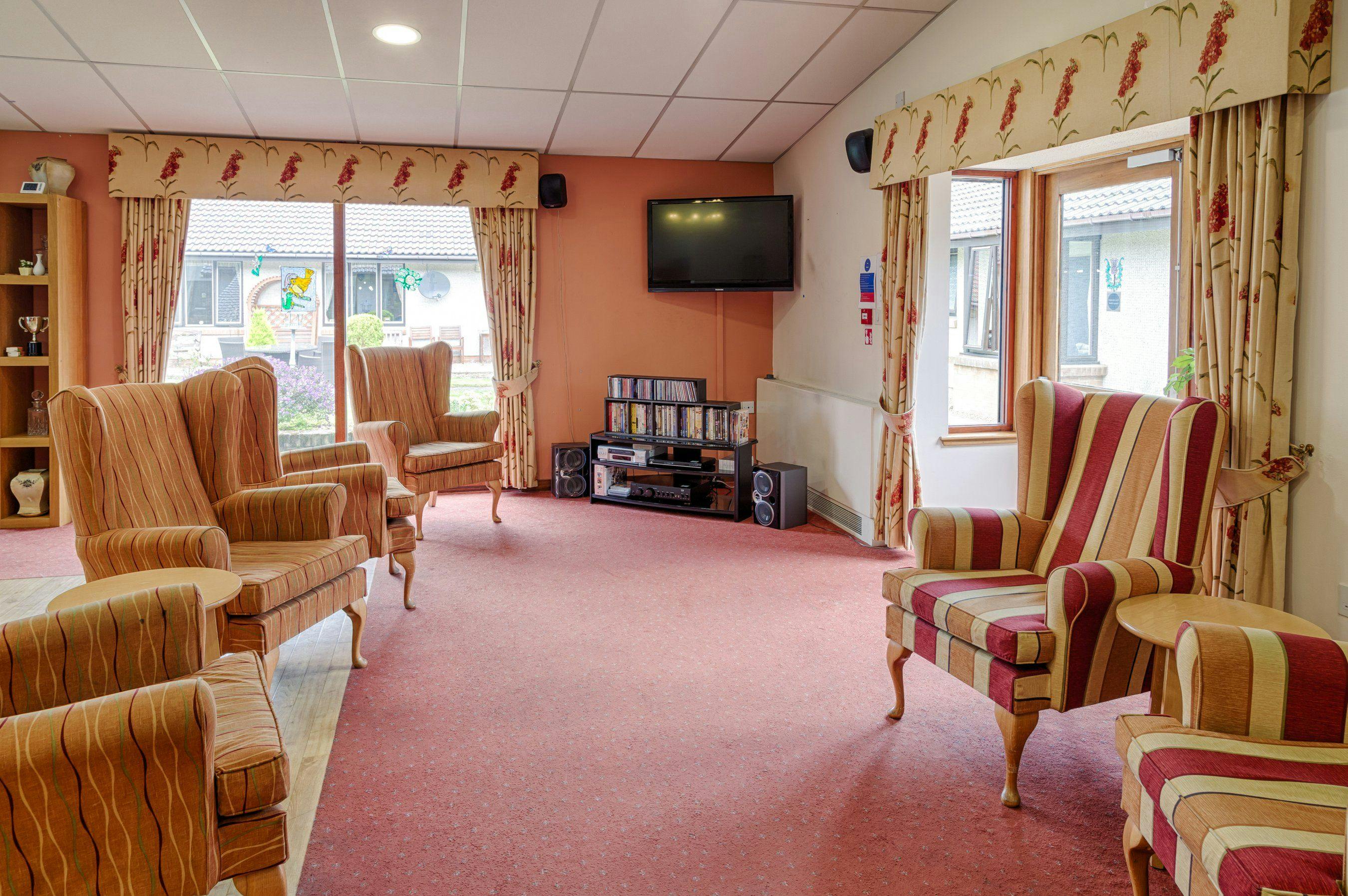 Communal Lounge at Lethen Park Care Home in Aberdeen, Scotland