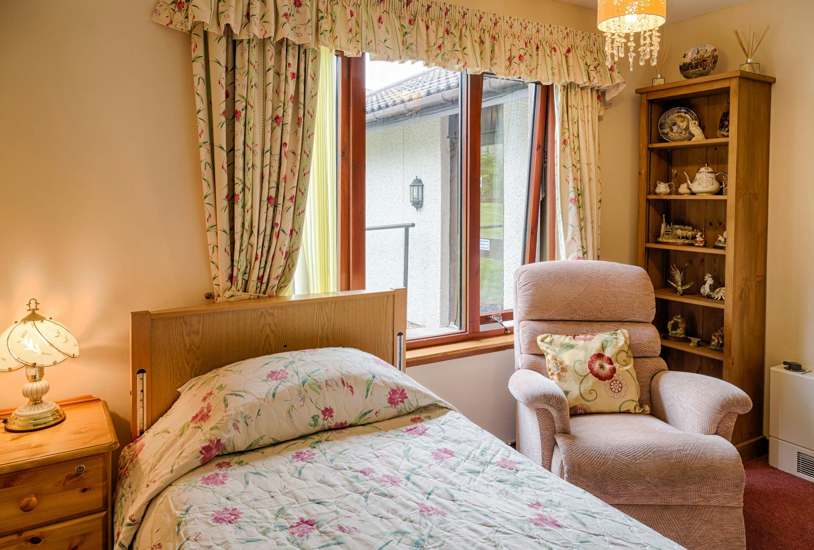 Bedroom at Lethen Park Care Home in Aberdeen, Scotland
