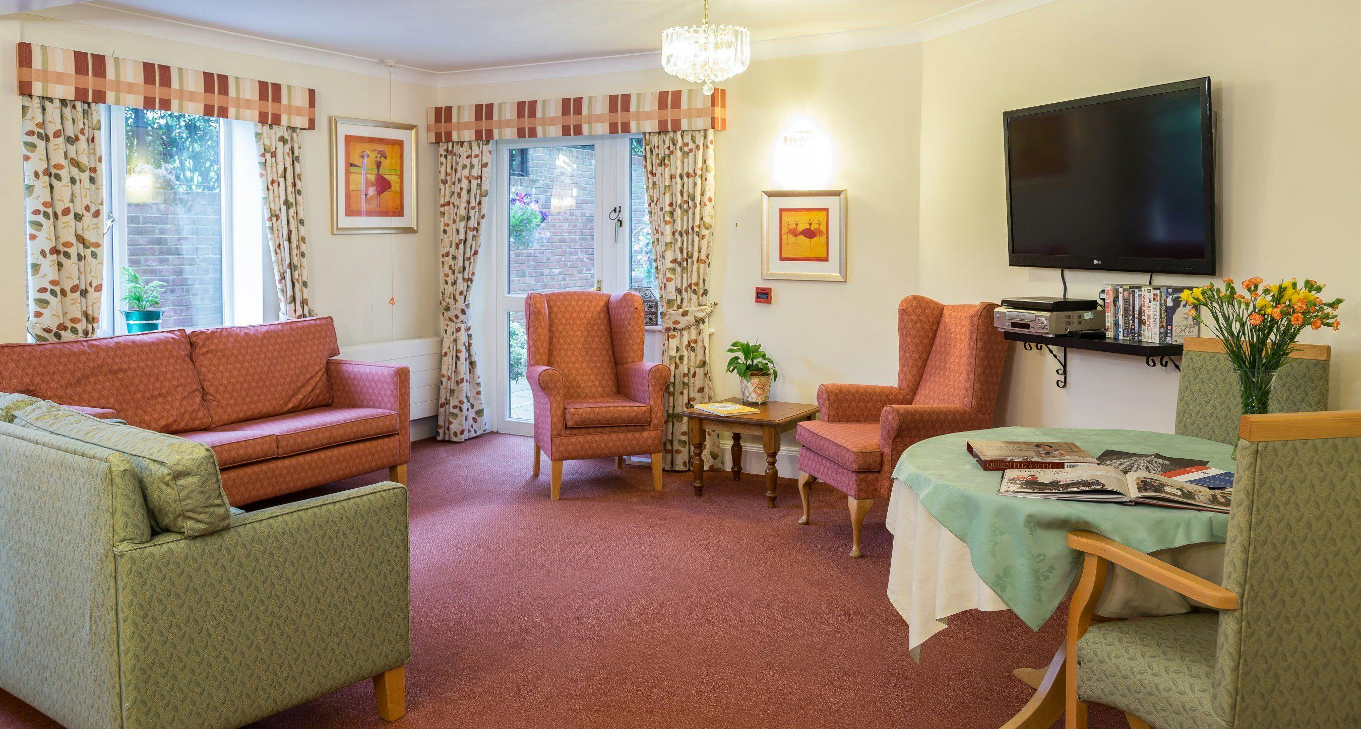 The Communal Lounge at North Park Care Home in Darlington, North East England