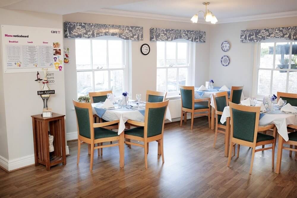 Dining room of Kings Court care home in Barnard Castle, County Durham