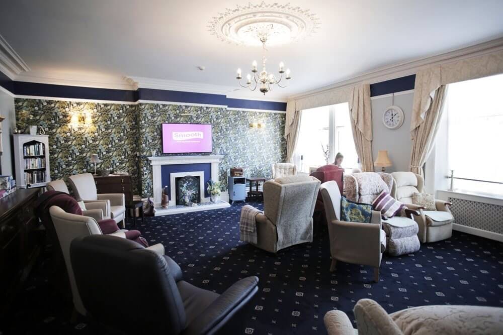 Lounge of Kings Court care home in Barnard Castle, County Durham