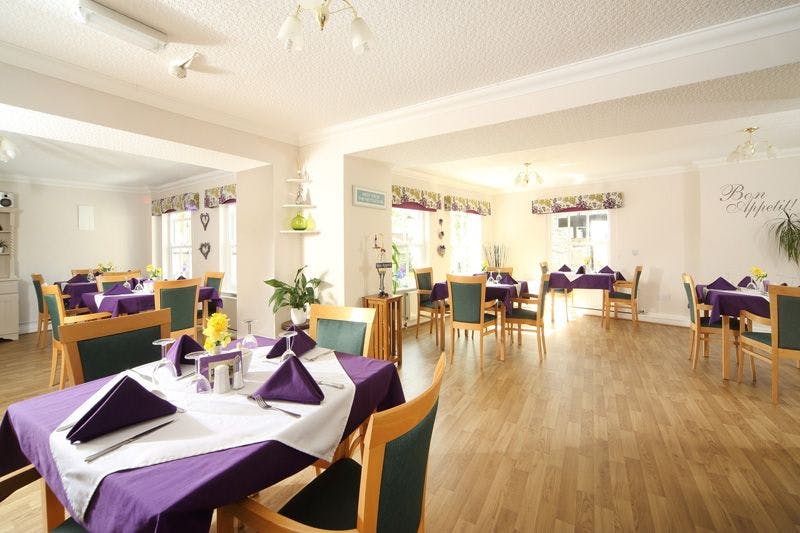 Dining area of Kings Court care home in Barnard Castle, County Durham