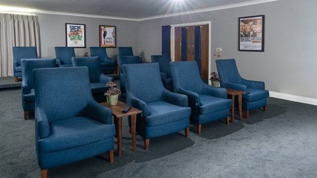 Cinema at Kings Manor Care Home in Ottery St Mary, East Devon