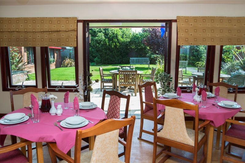 Dining Room of Kingsleigh Care Home in Woking, Surrey