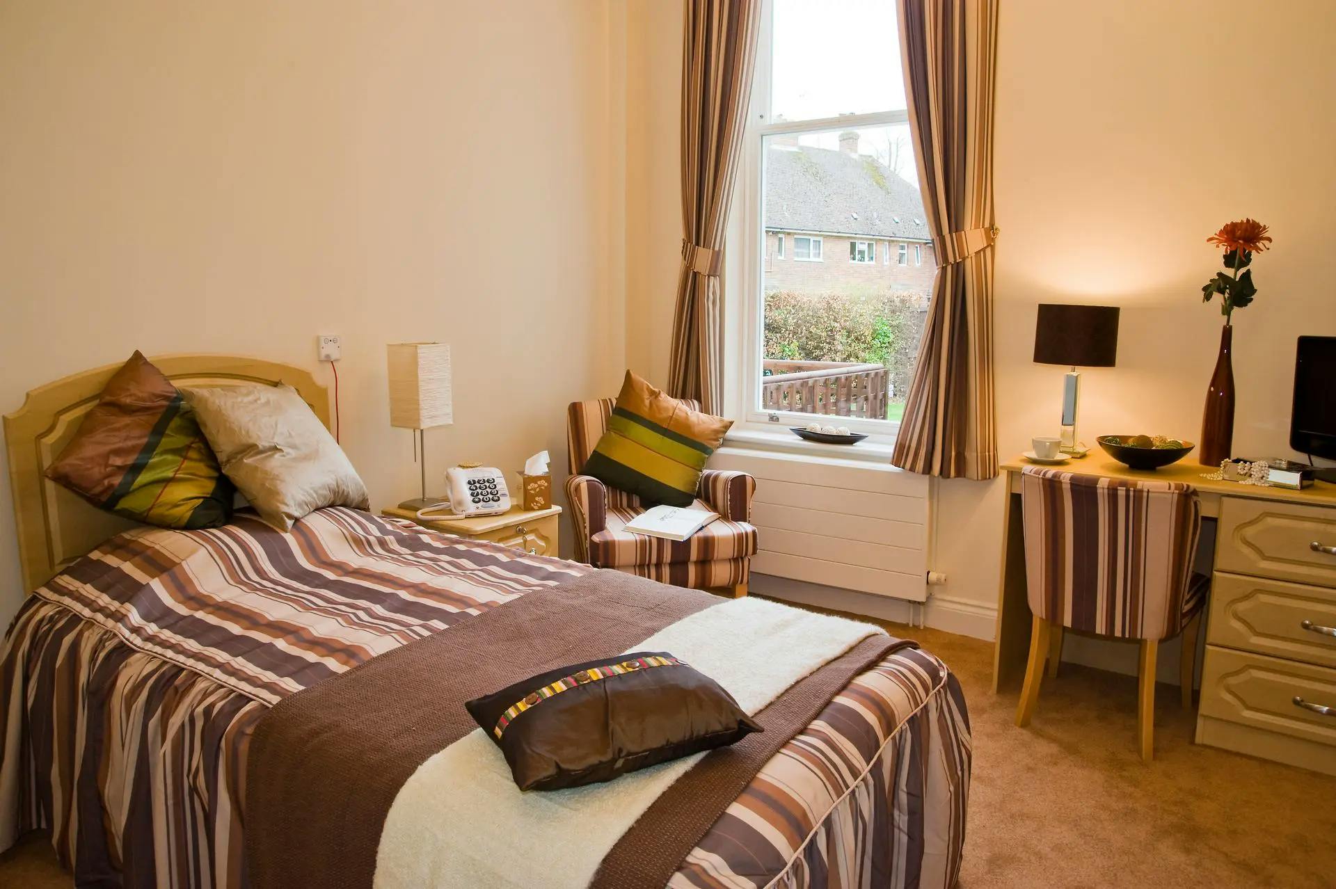Bedroom of Kippingtons care home in Sevenoaks, Kent