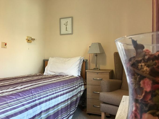 Bedroom of Kirby Grange care home in Botcheston, Leicester