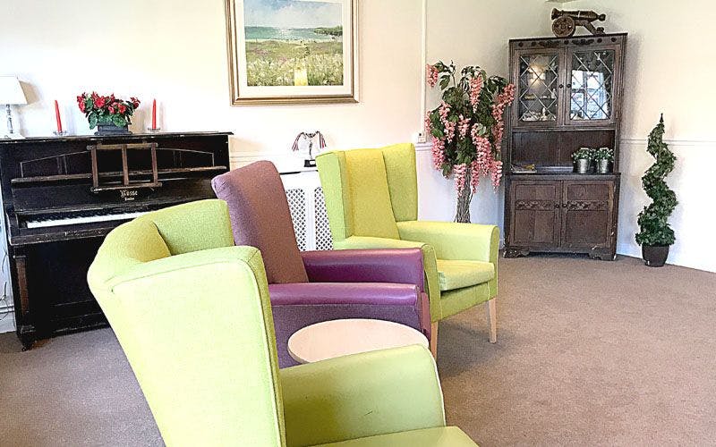 Lounge of Kirby Grange care home in Botcheston, Leicester