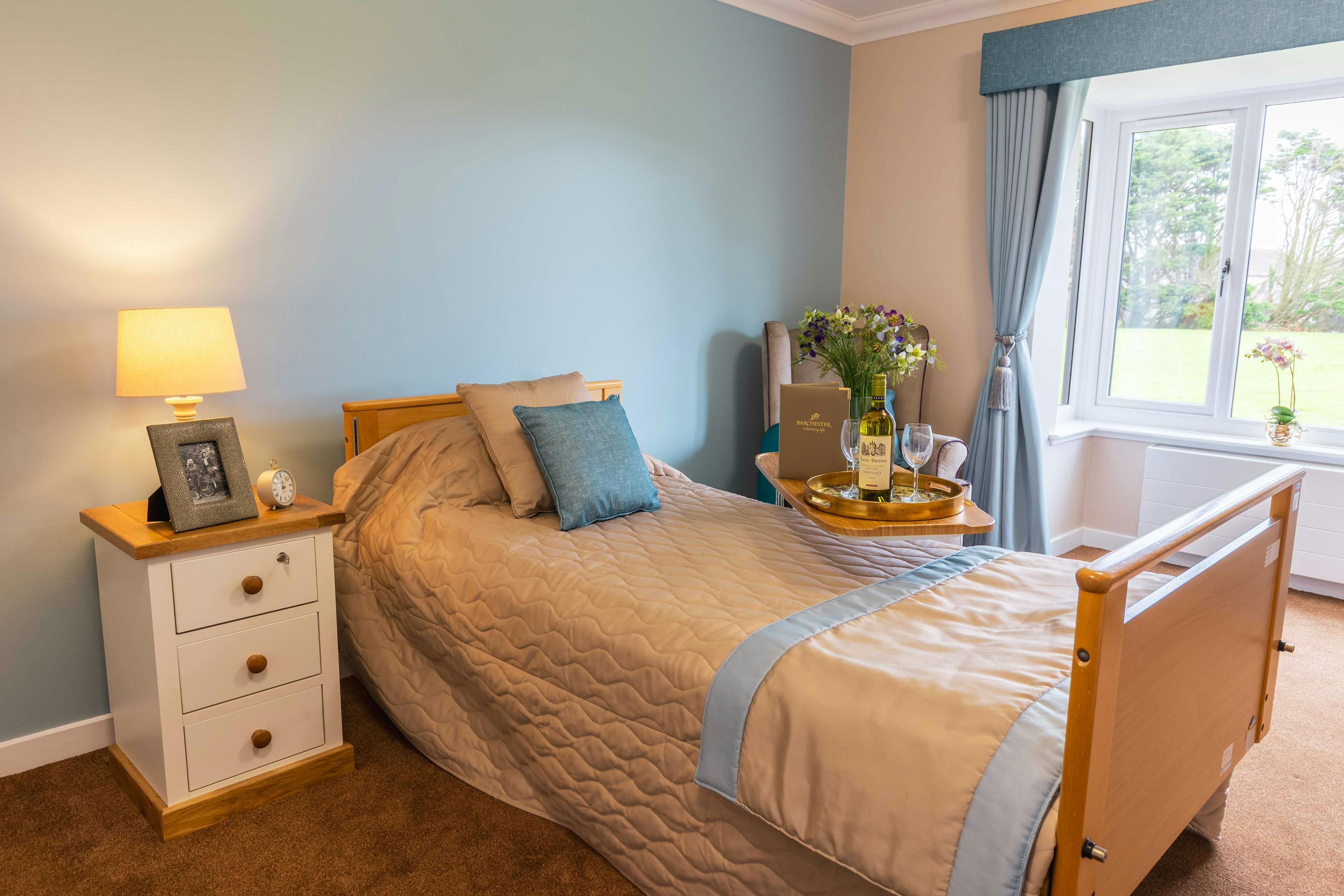 Bedroom at Kirkburn Court Care Home in Peterhead, Aberdeenshire