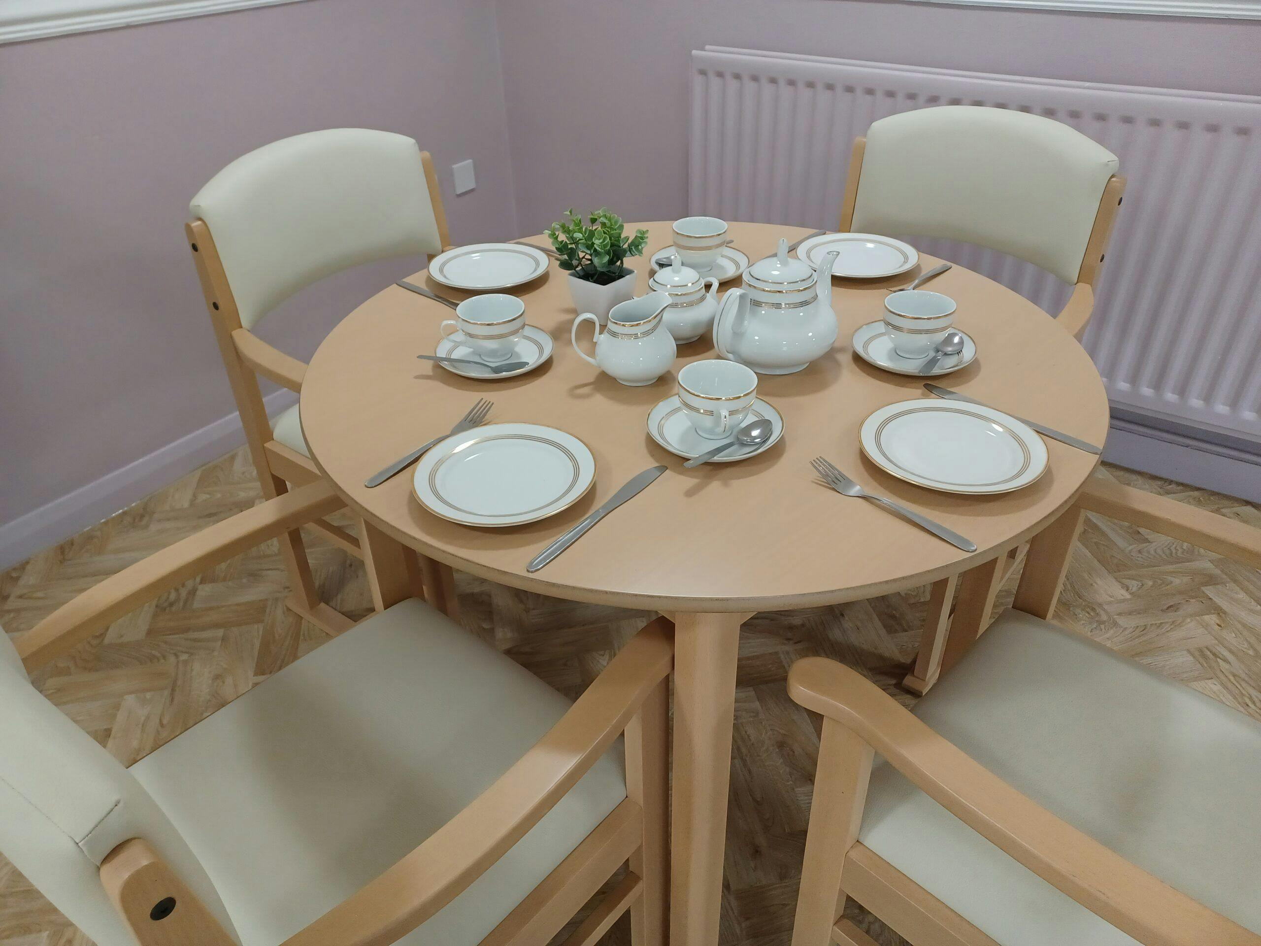 Dining area at Knowles Court Care Home, Bradford, West Yorkshire