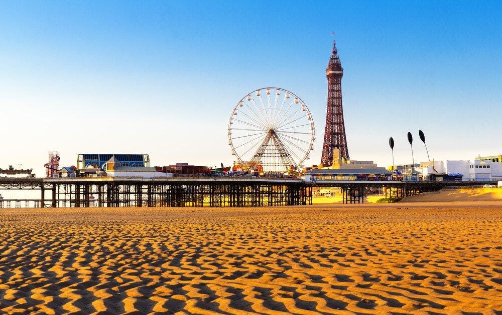 The Beach and Pier at Blackpool, Lancashire