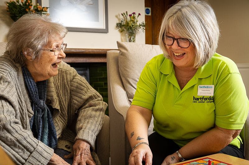 Staff and Residents at The Laurels and Pine Lodge Care Home in Poole, Dorset
