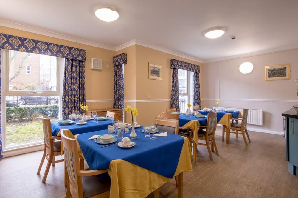 Dining Room at Lennox House Care Home in Islington, London