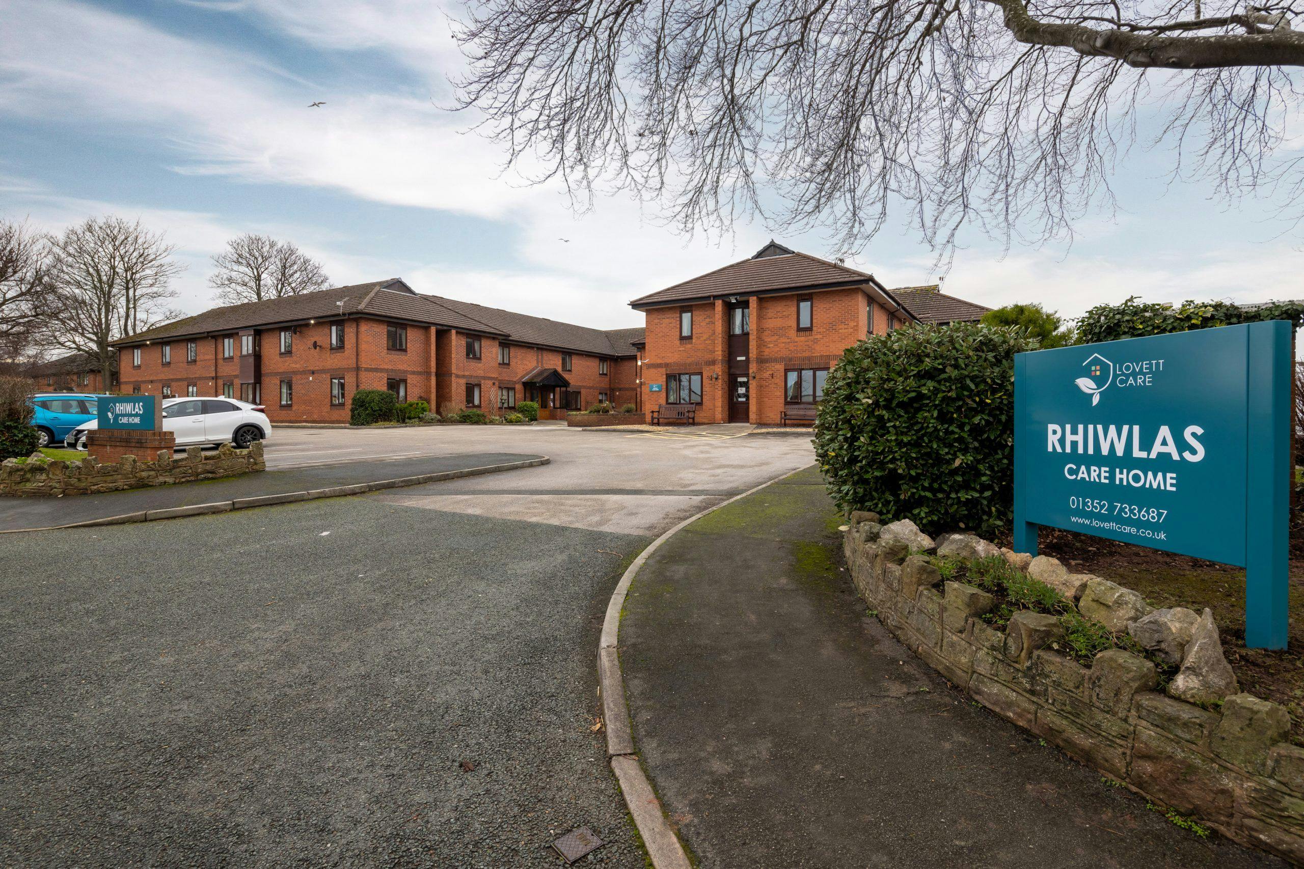 Exterior of Rhiwlas care home in Flint, Wales