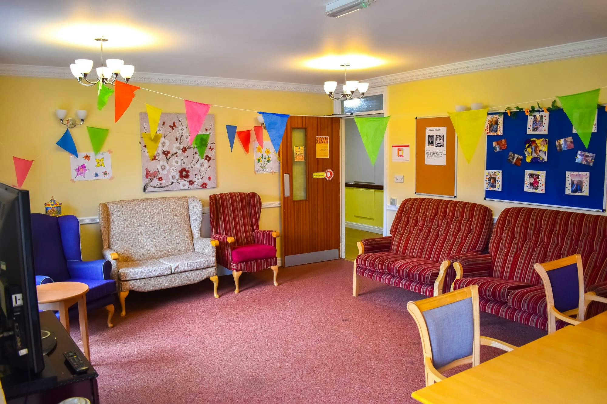 Communal area at Mahogany Care Home, Newtown, Wigan, Lancashire