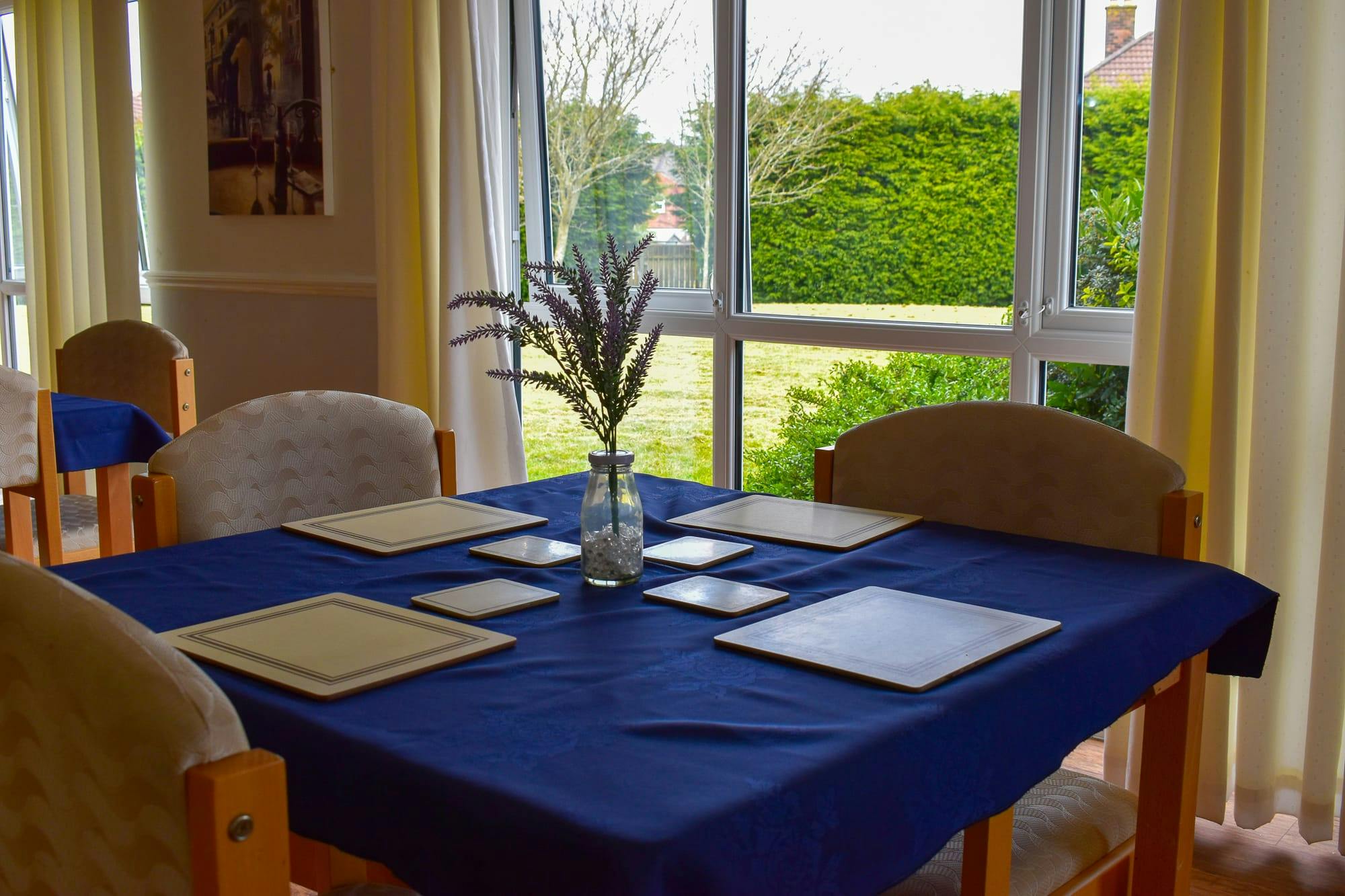 Dining area at Mahogany Care Home, Newtown, Wigan, Lancashire
