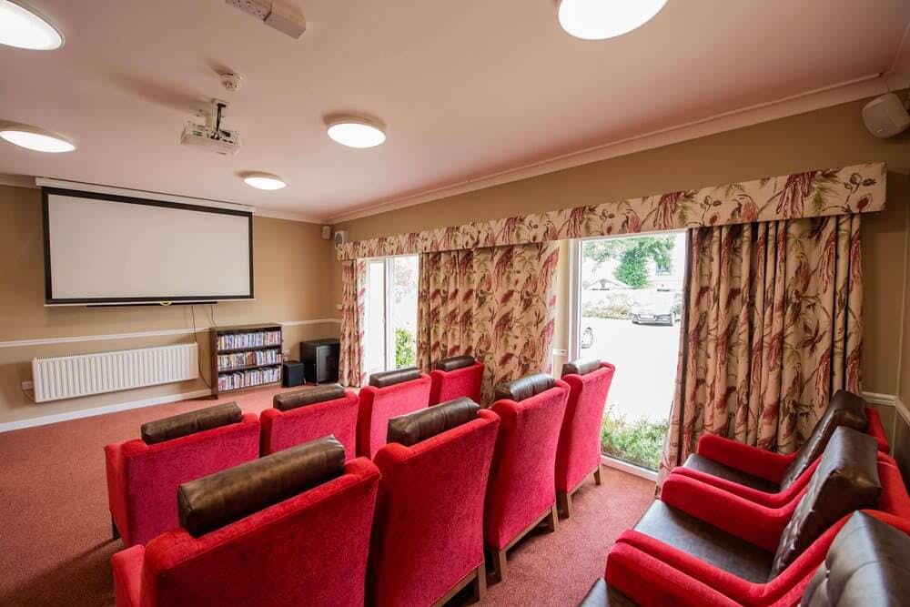 Cinema of Manor Lodge Care Home in Chelmsford, Essex