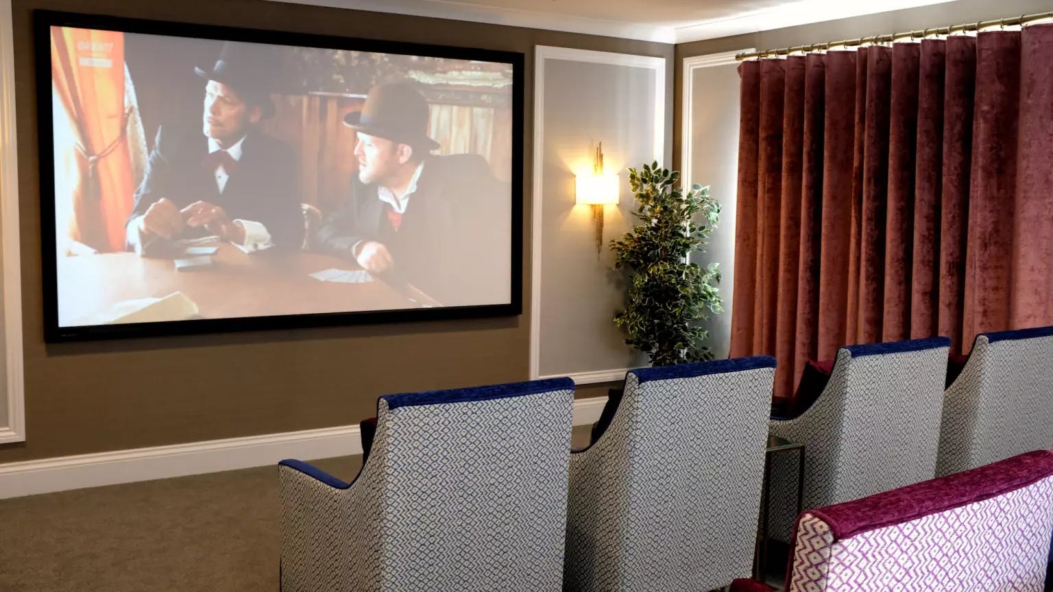 Cinema of Mantels Court care home in Biggleswade, Bedfordshire