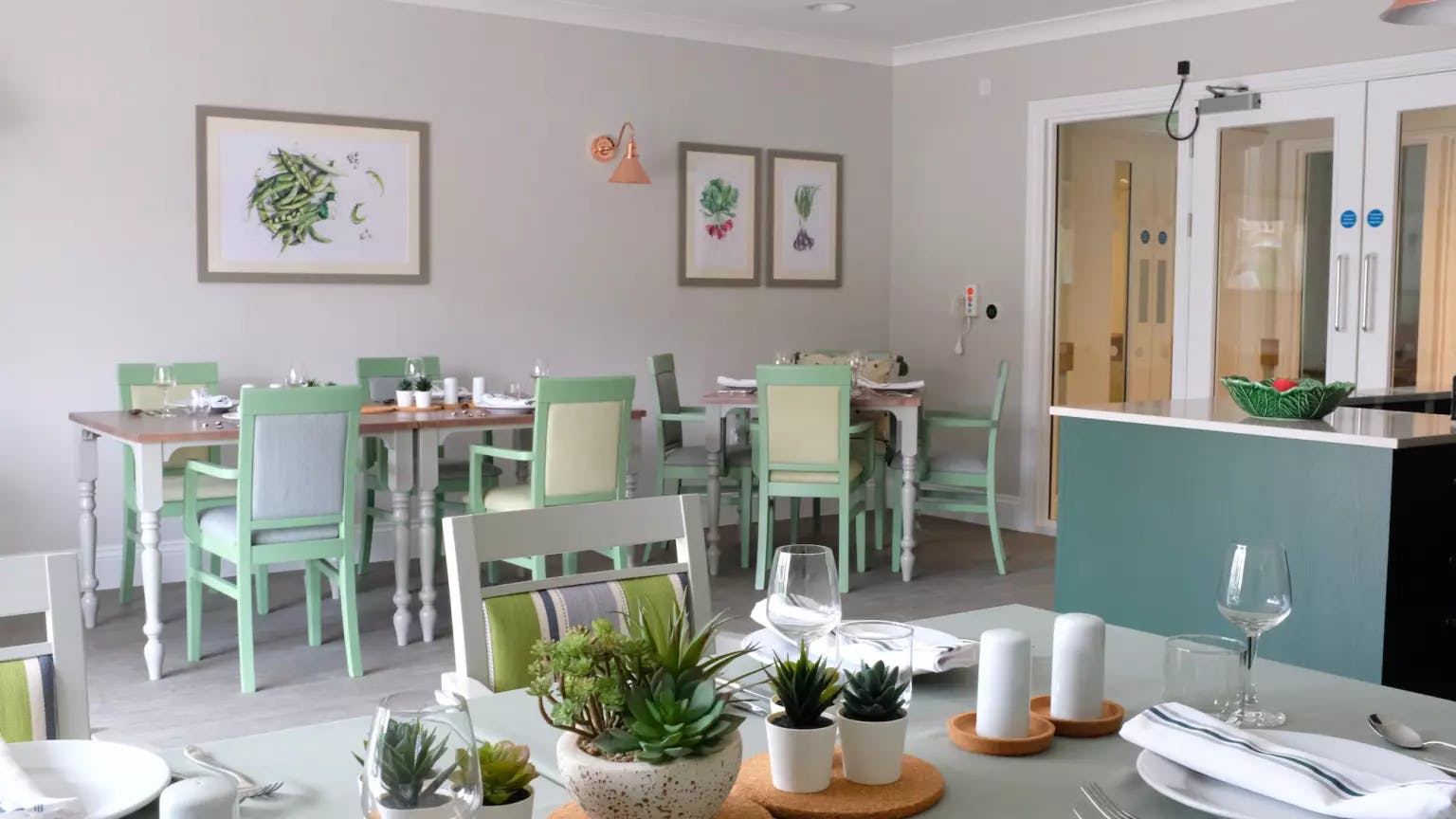 Dining room of Mantels Court care home in Biggleswade, Bedfordshire