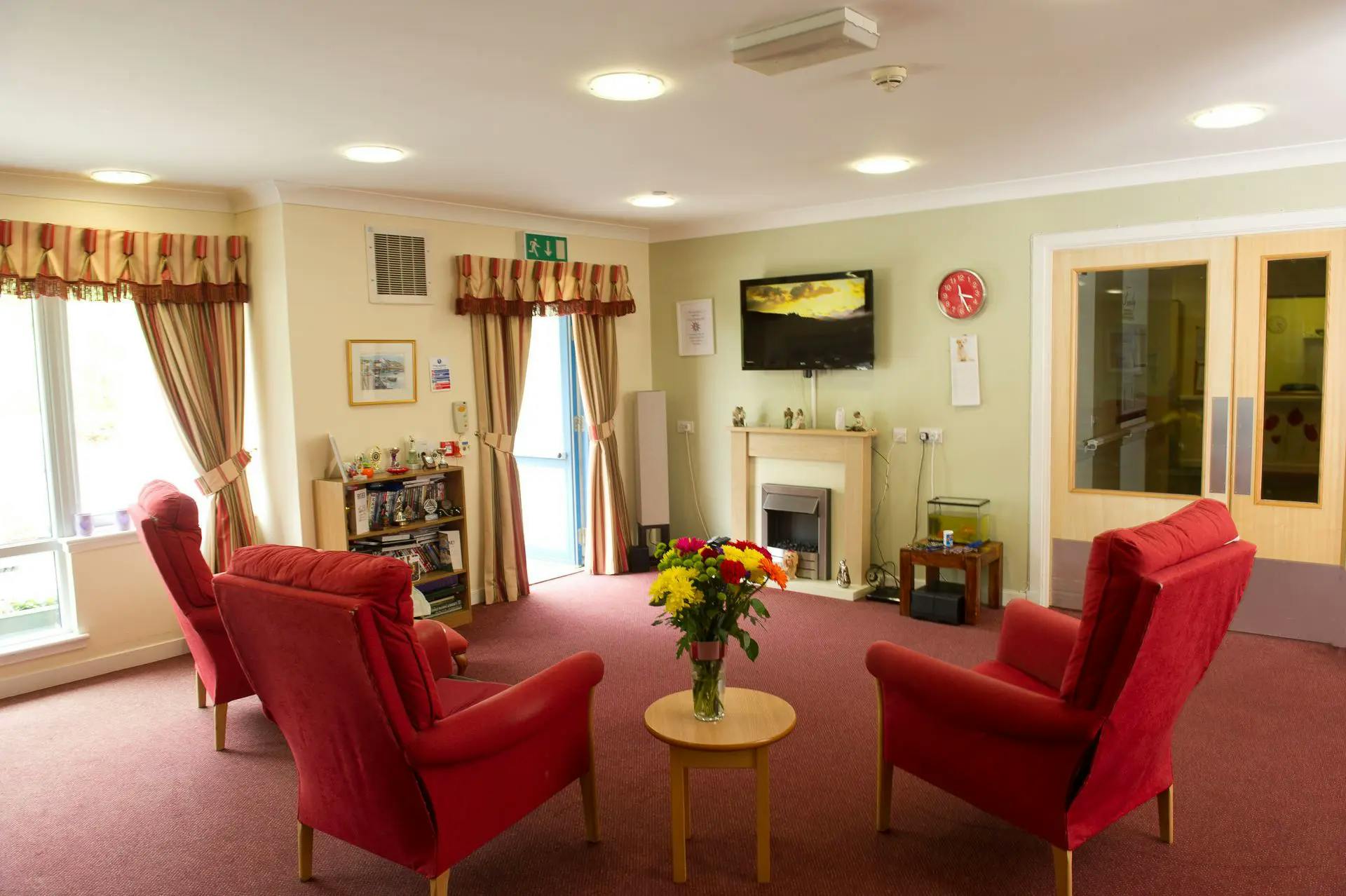 Lounge of Marchglen care home in Alloa, Scotland
