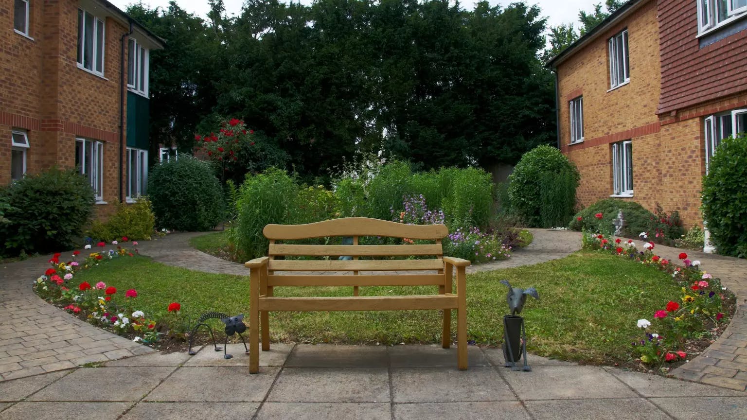 Garden of Meresworth care home in Rickmansworth, Hertfordshire