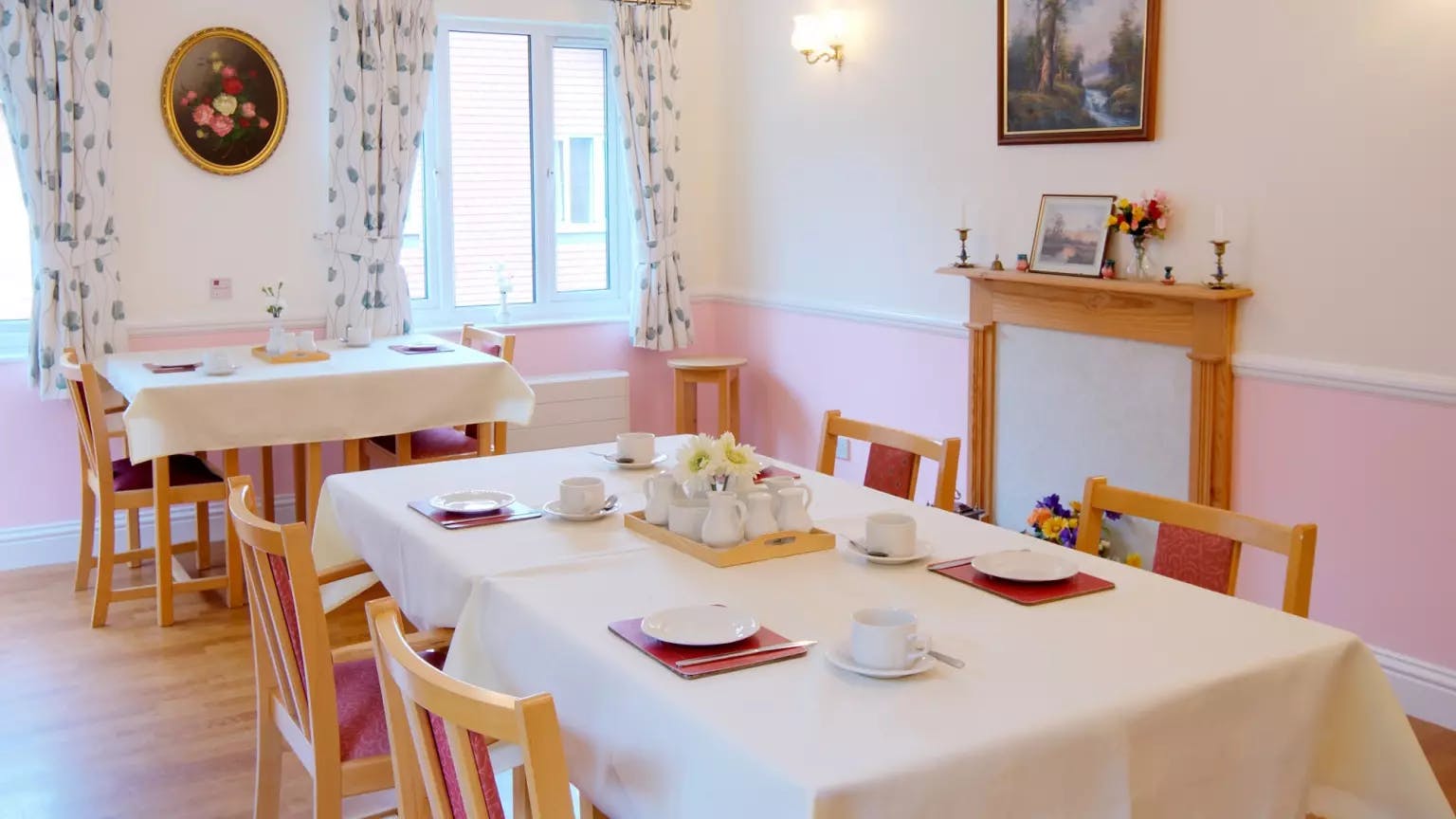 Dining room of Meresworth care home in Rickmansworth, Hertfordshire