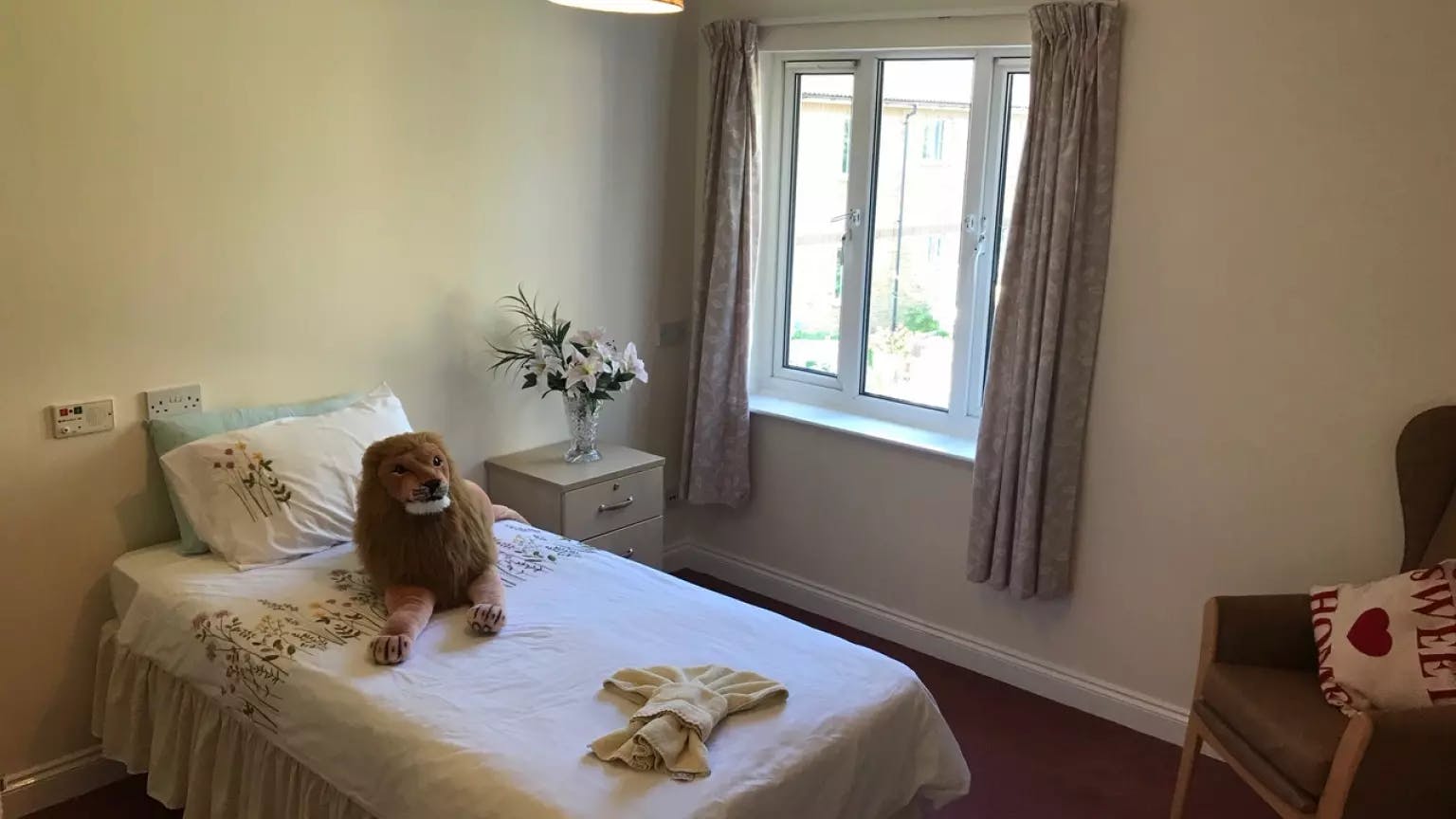 Bedroom of Meresworth care home in Rickmansworth, Hertfordshire
