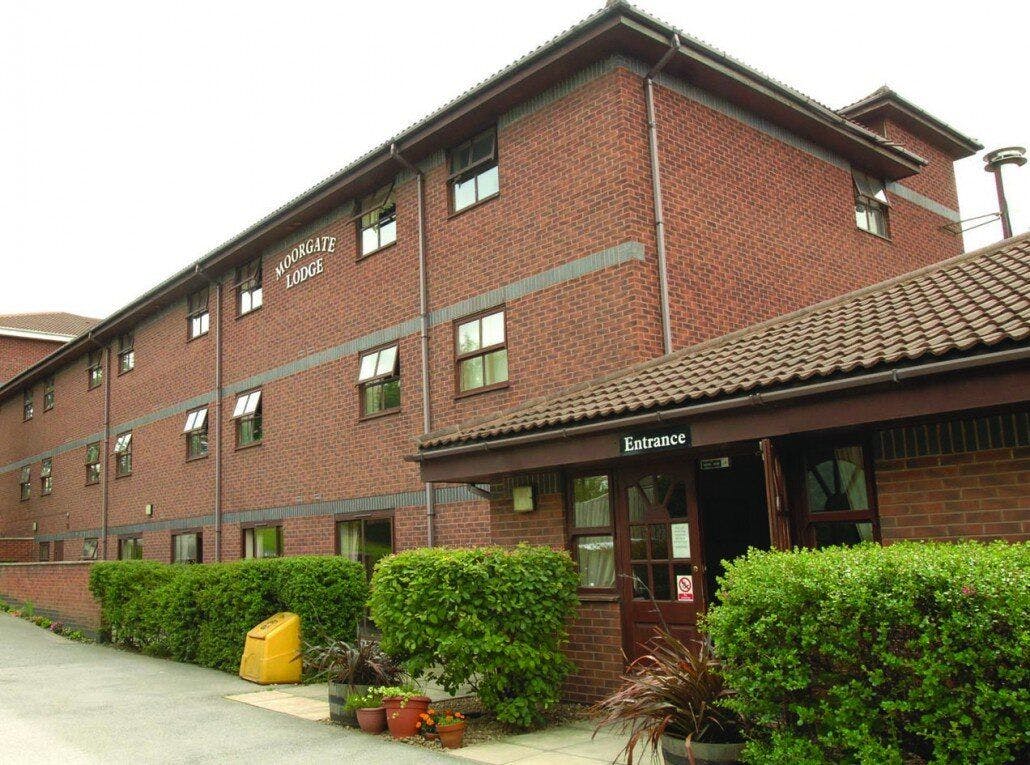 Exterior of Moorgate Lodge care home in Rotherham