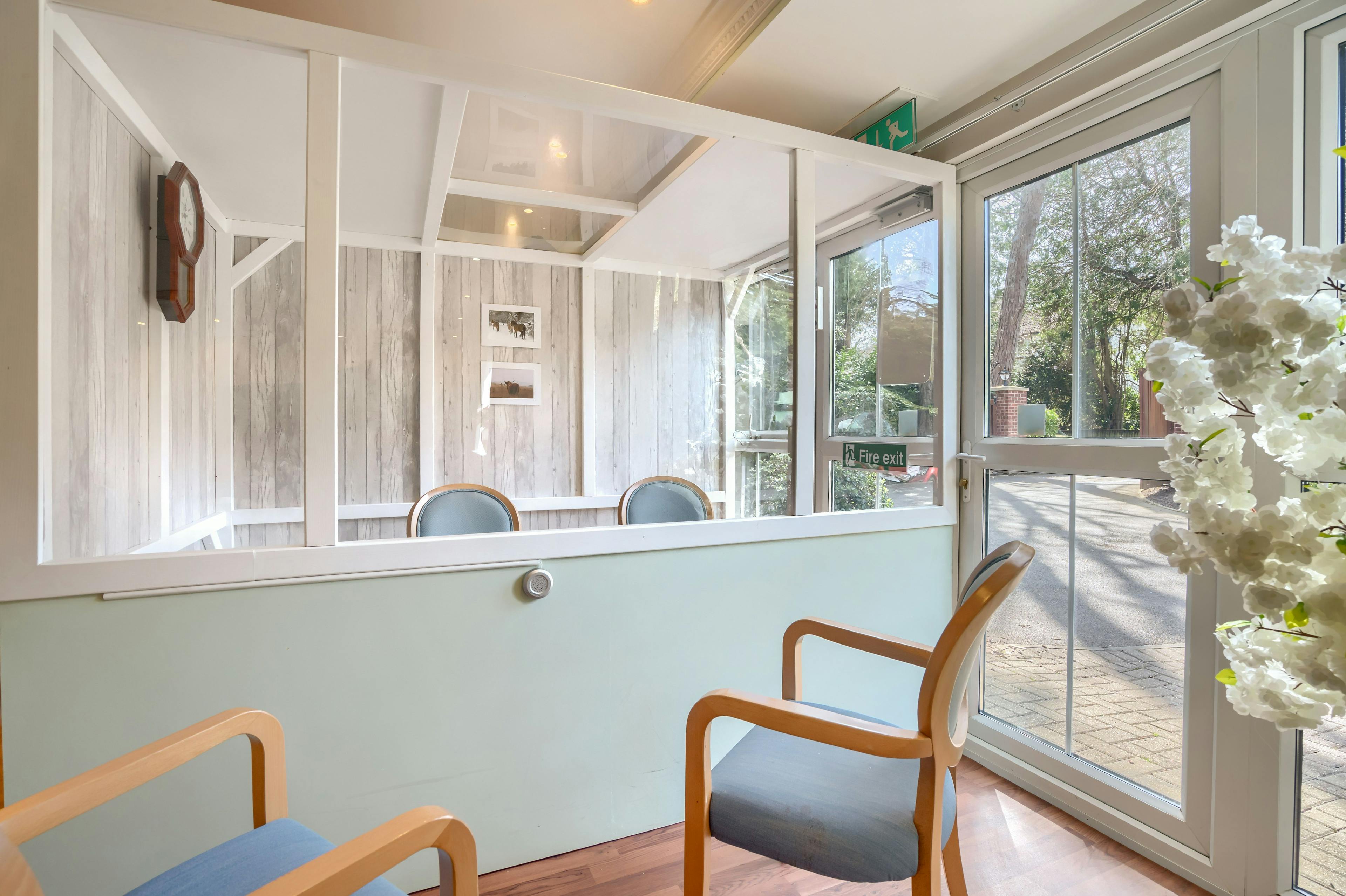 COVID-safe space of Aranlow House Care Home in Poole, Dorset