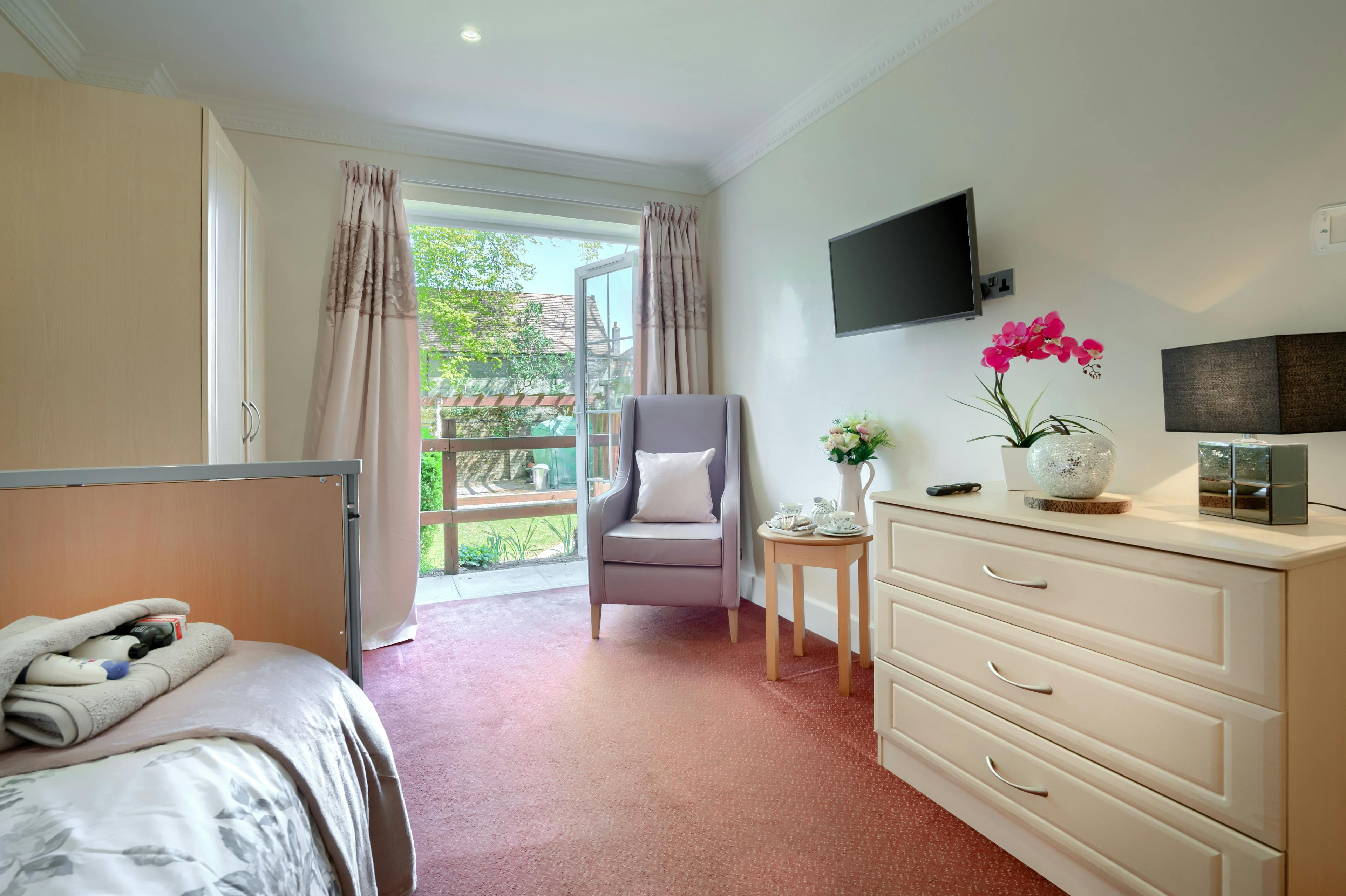 Bedroom of Aranlow House Care Home in Poole, Dorset