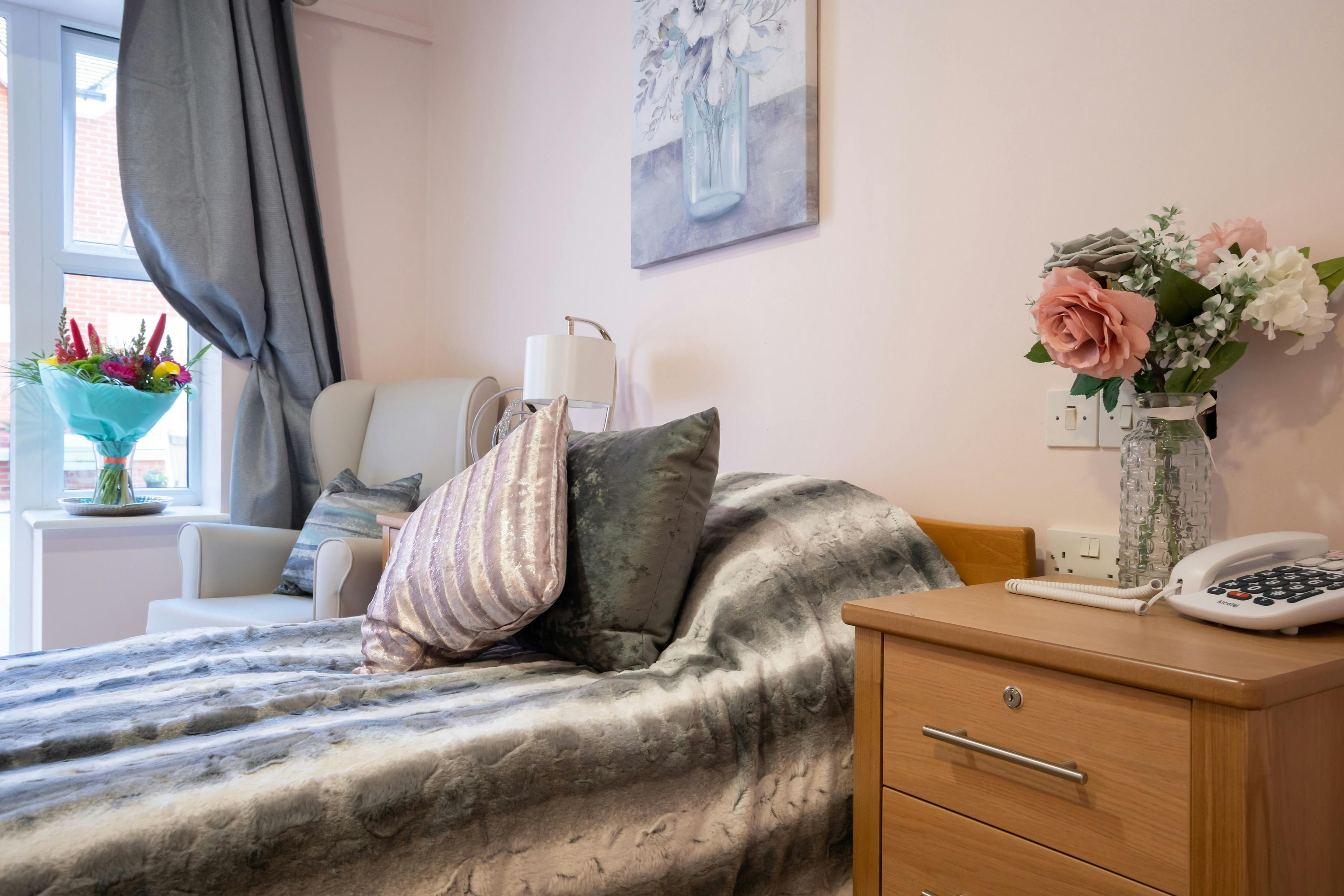 Bedroom of Branksome Park care home in Poole, Dorset