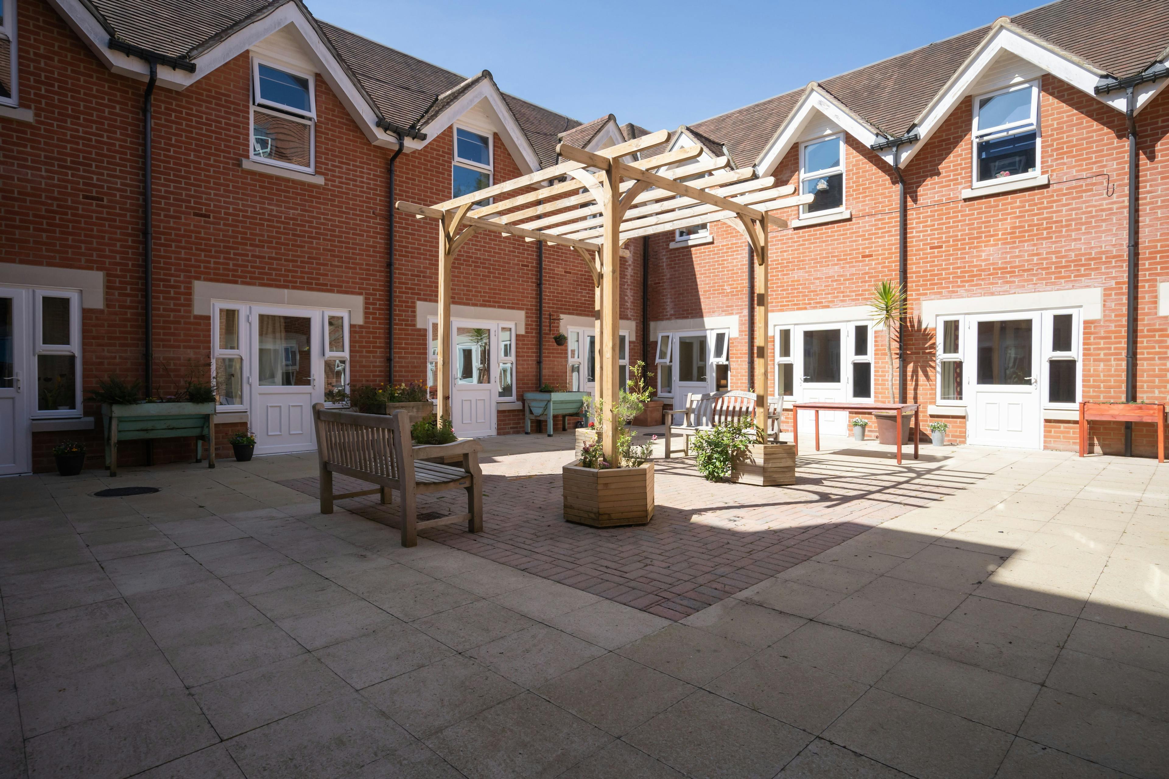 Terrace of Branksome Park care home in Poole, Dorset
