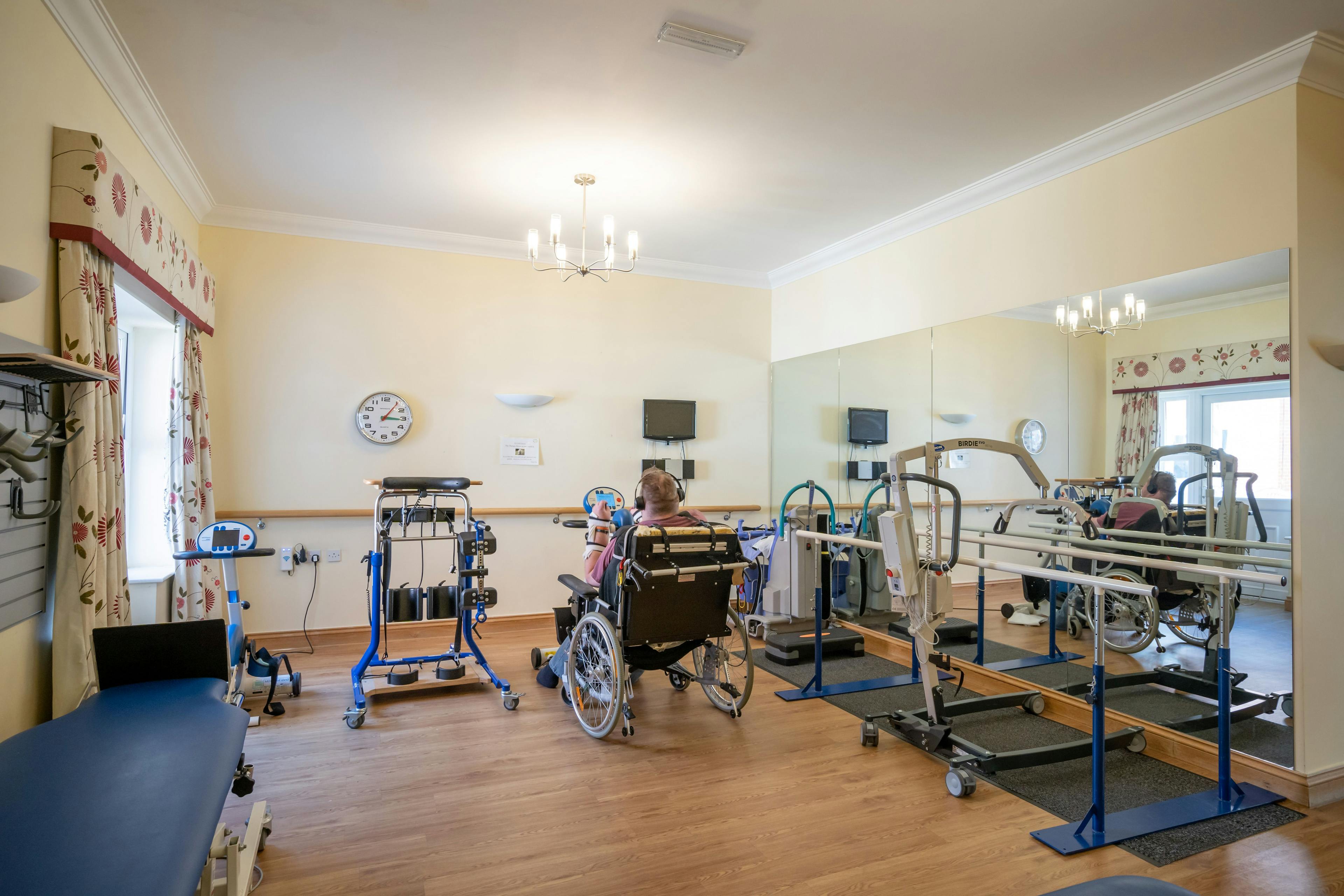 Gym of Branksome Park care home in Poole, Dorset