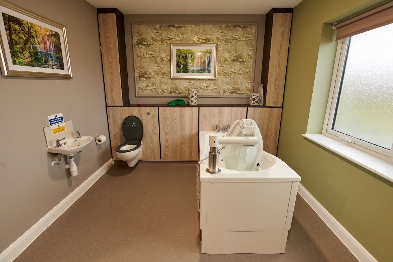 Bathroom of Nodens Manor care home in Lydney, Gloucestershire
