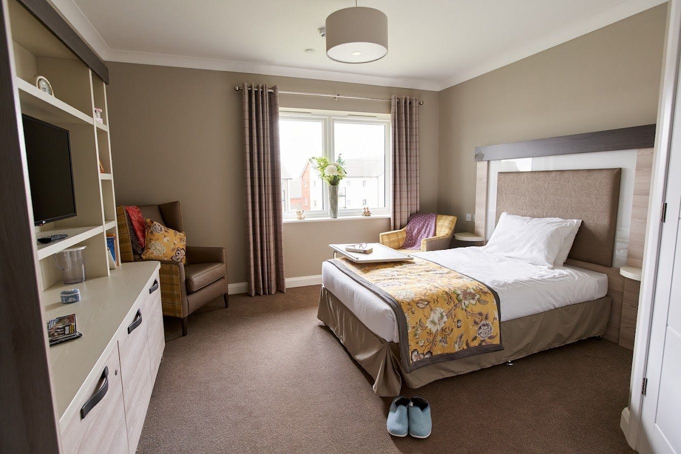 Bedroom of Nodens Manor care home in Lydney, Gloucestershire