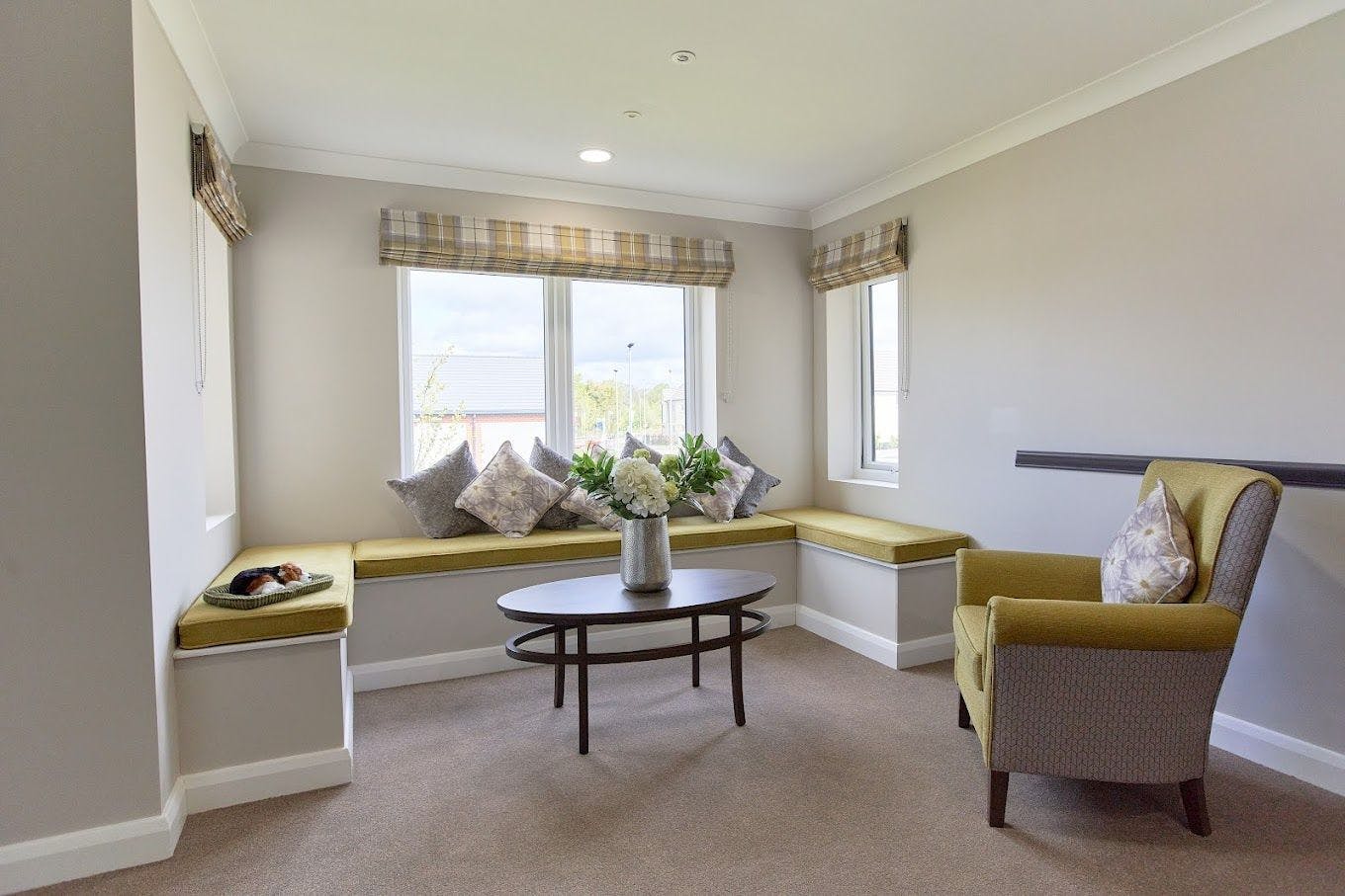 Seating area of Nodens Manor care home in Lydney, Gloucestershire