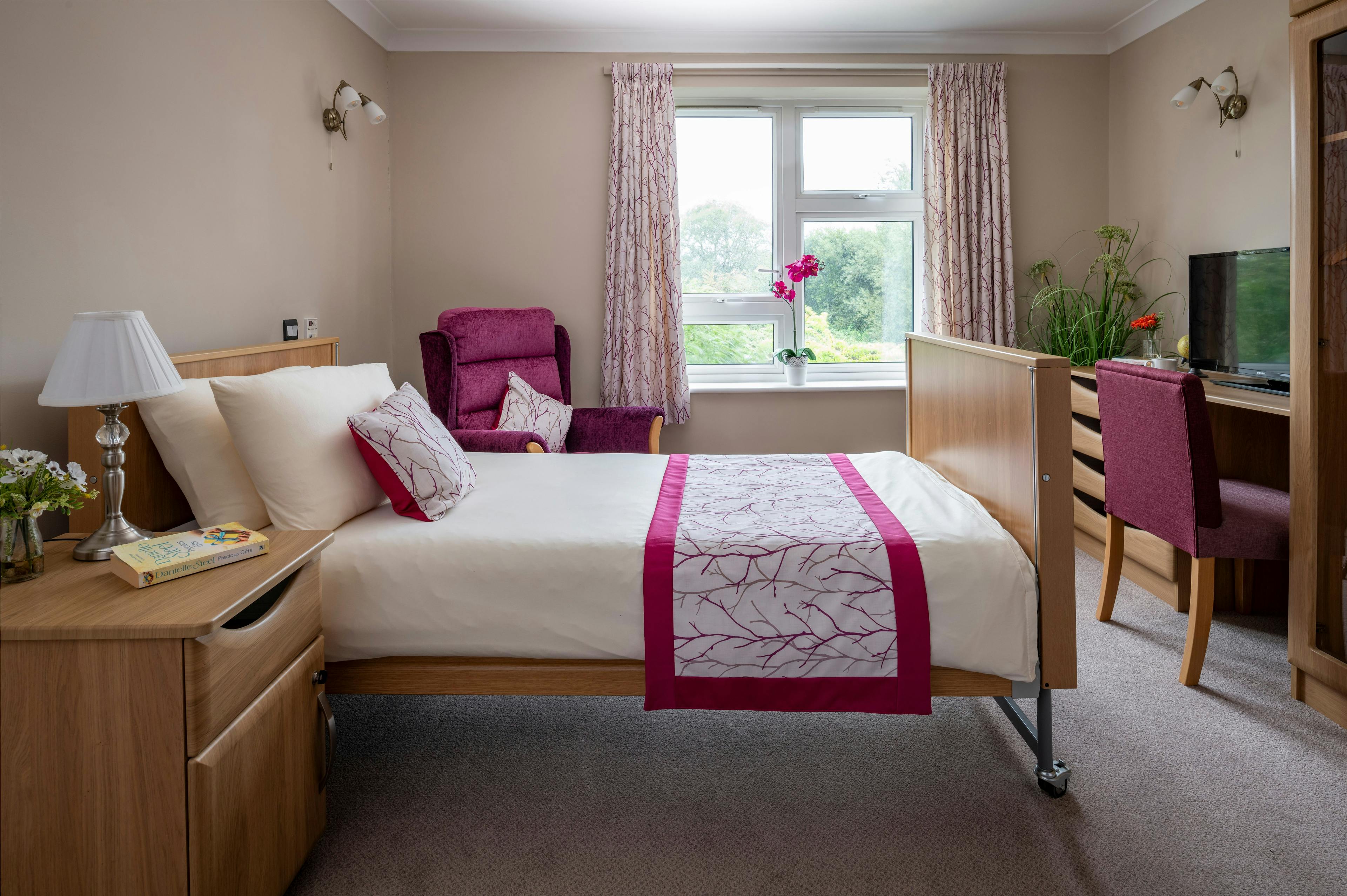 Bedroom at The Lakes Care Home in Cirencester, Cotsworld