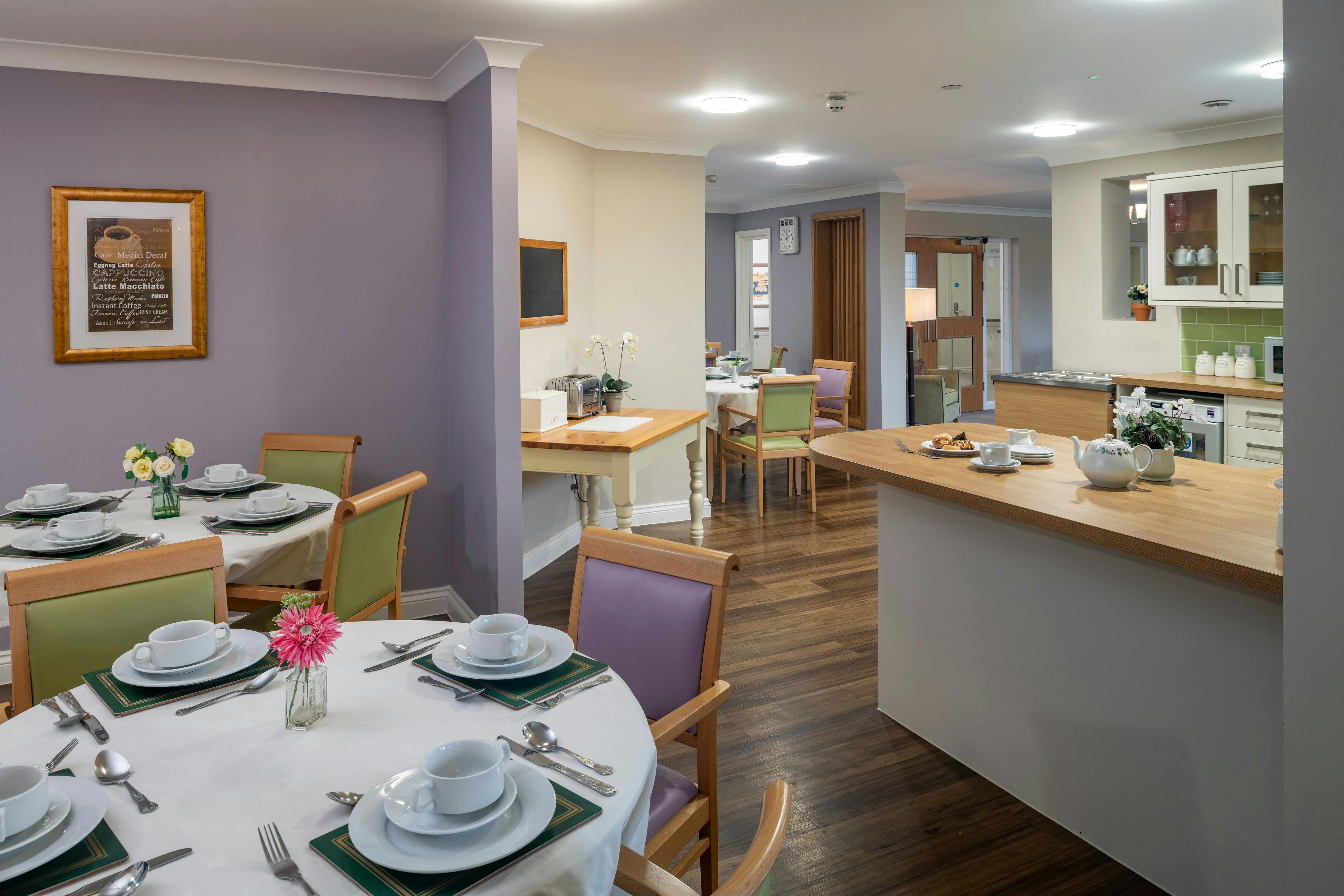 Dining area at The Lakes Care Home in Cirencester, Cotsworld