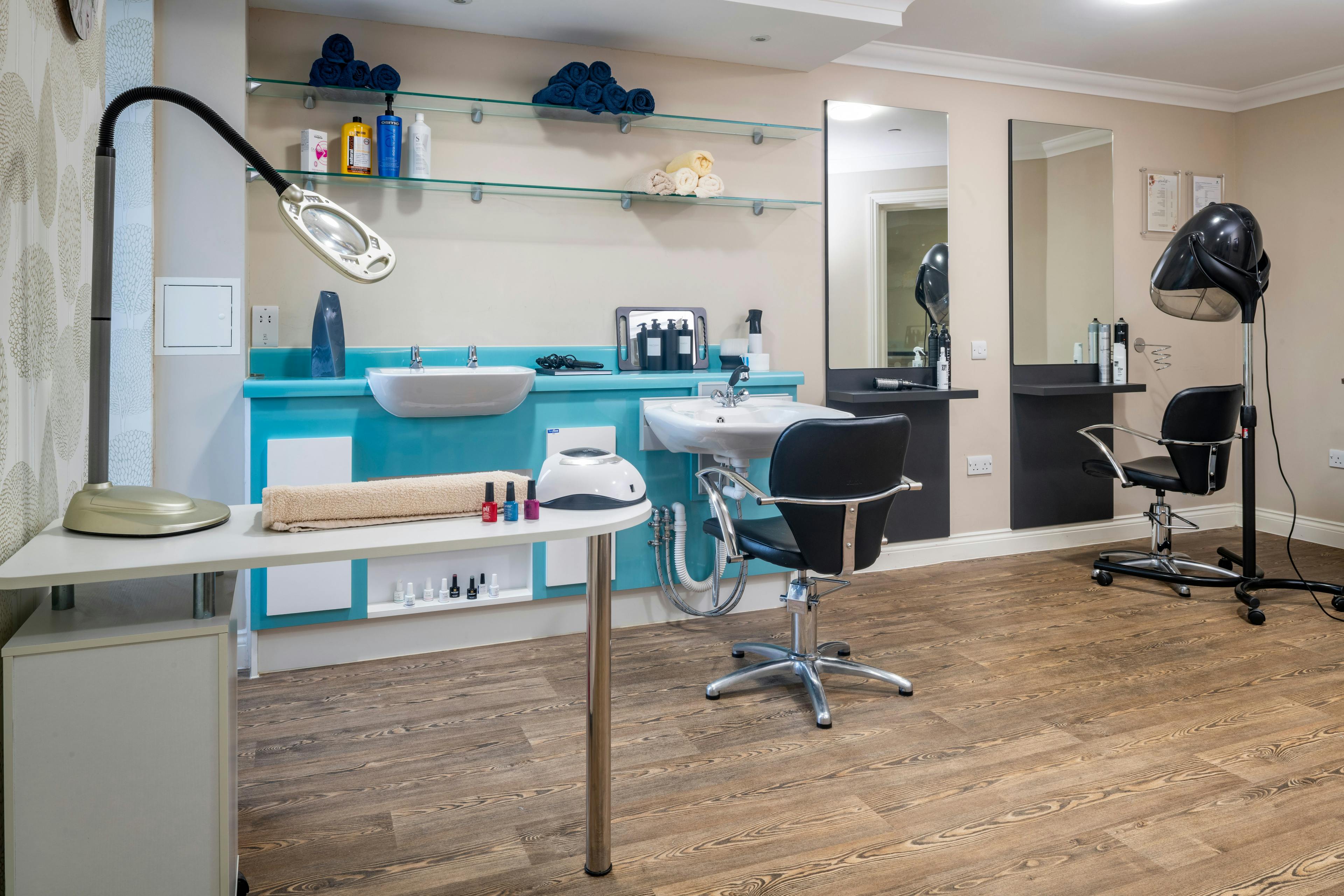 salon area at The Lakes Care Home in Cirencester, Cotsworld