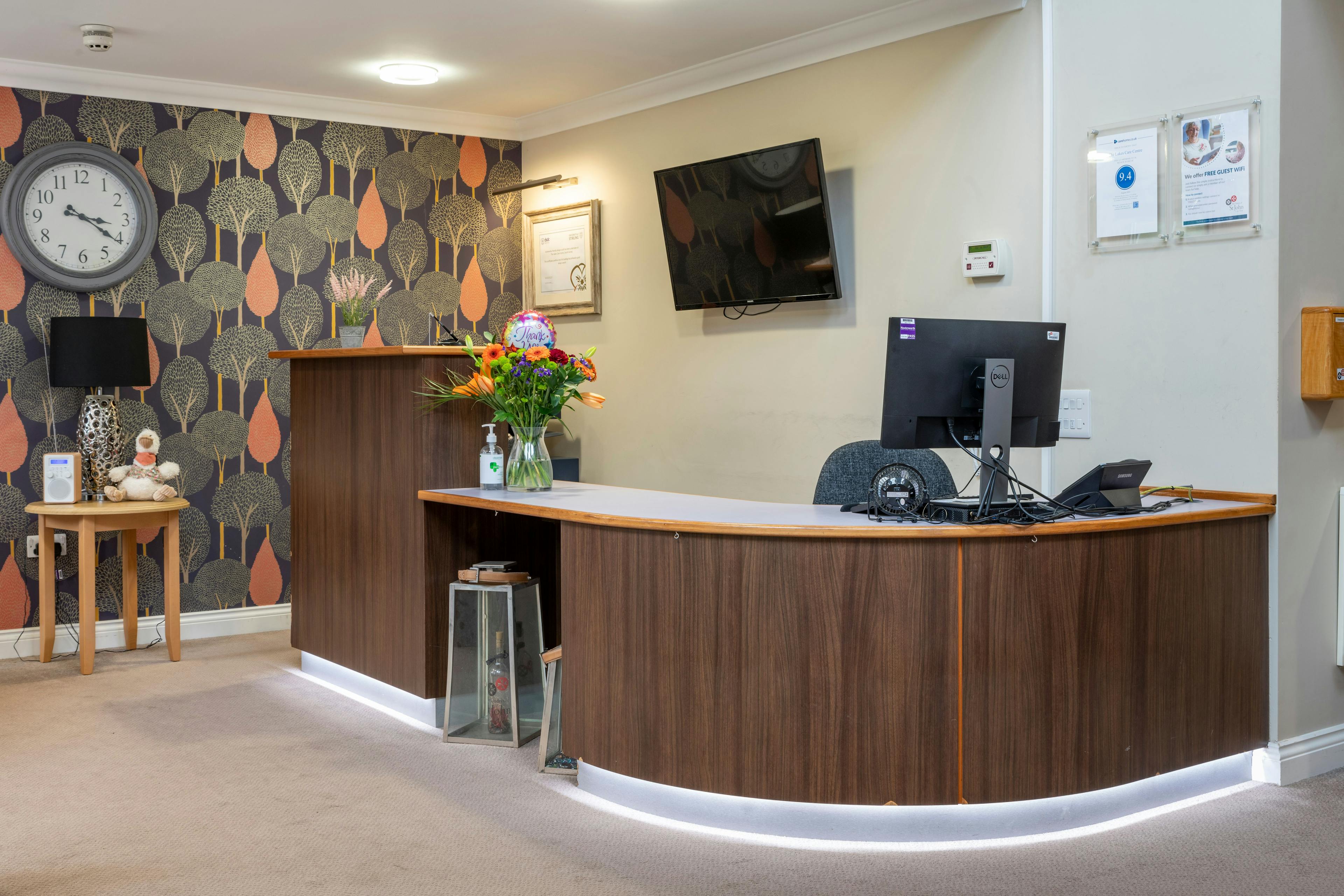 Front Desk at The Lakes Care Home in Cirencester, Cotsworld